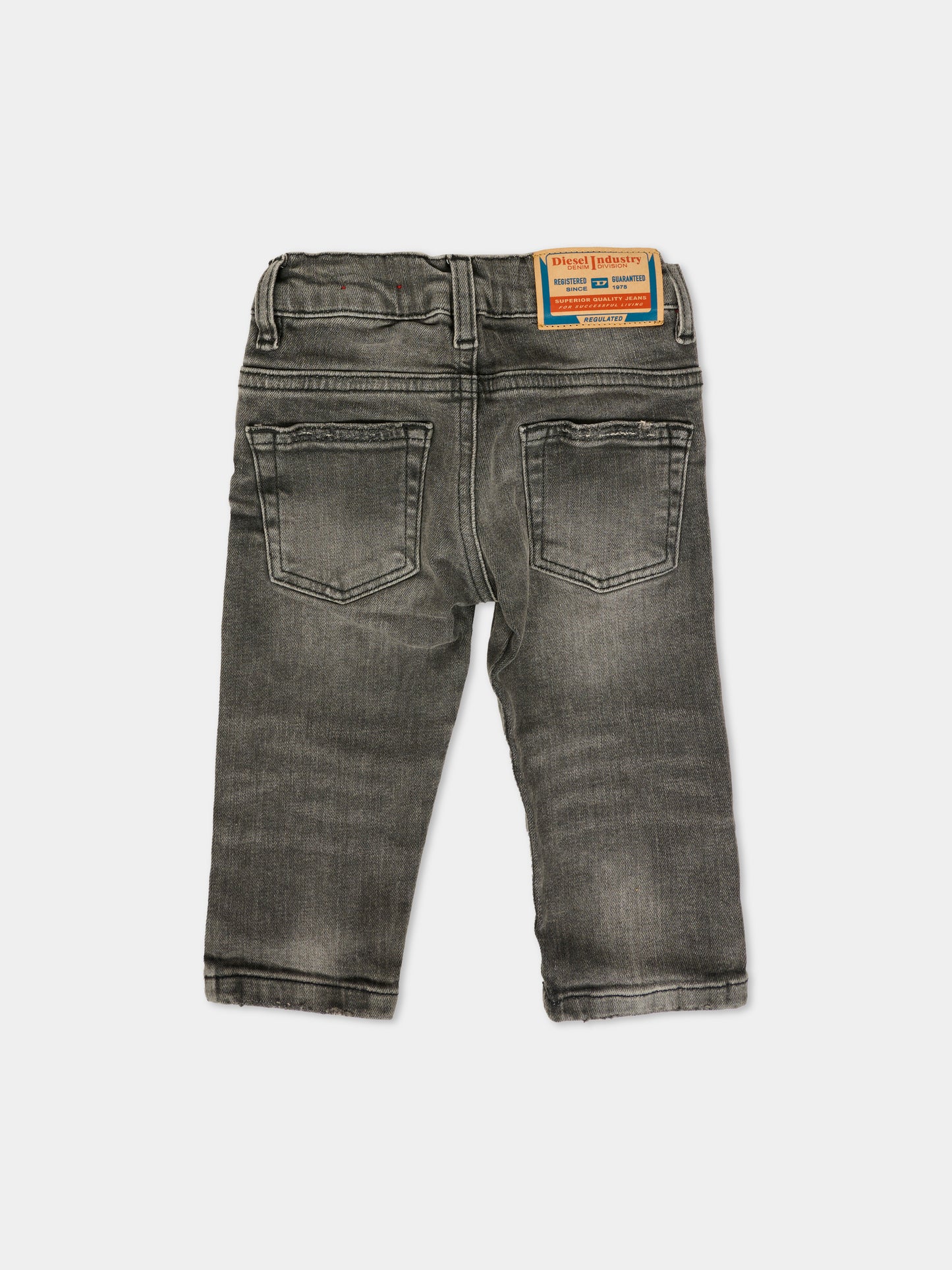 Jeans grigi per neonato con patch logato,Diesel,K00238-KXBQR-K02