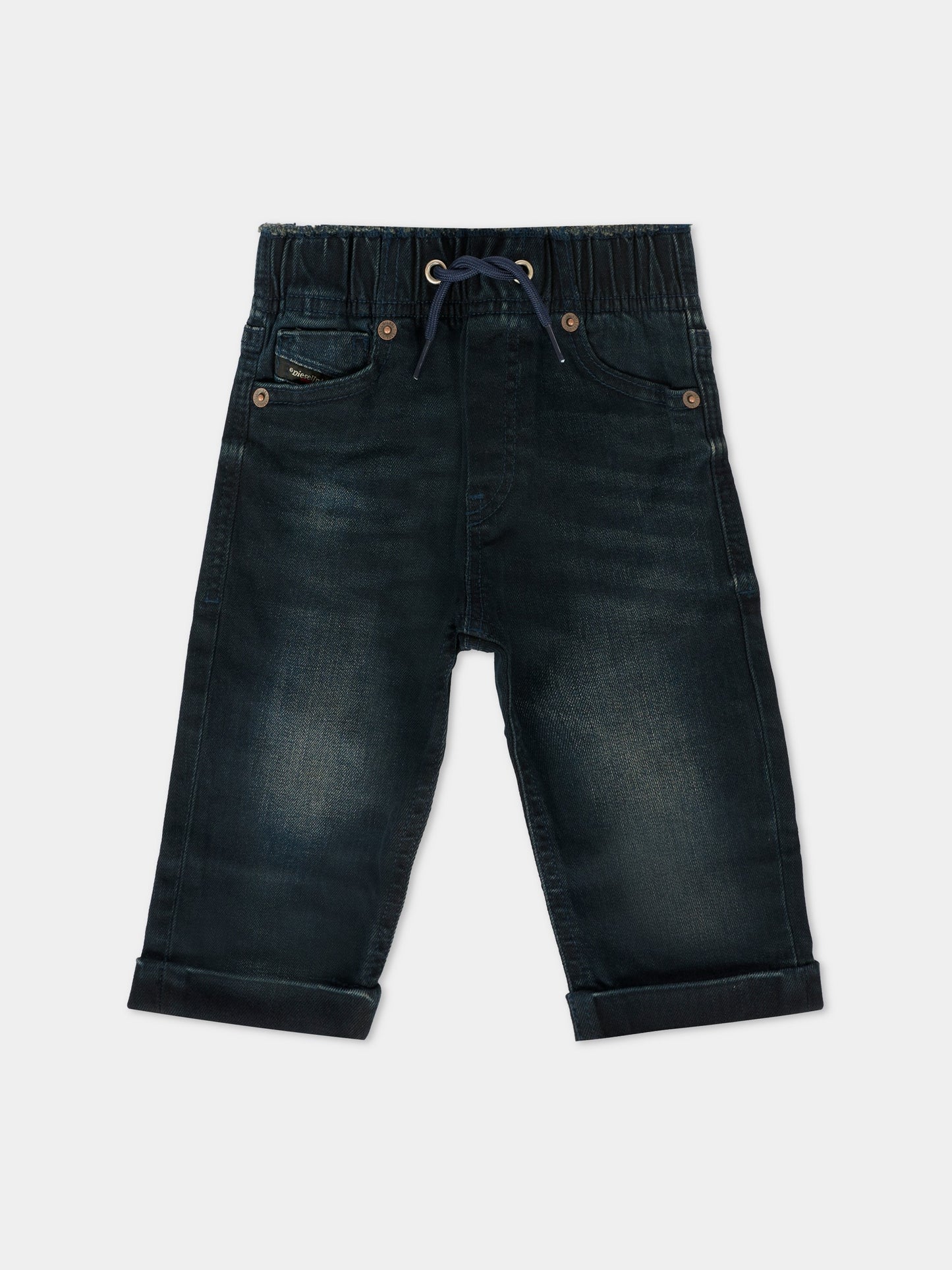 Jeans denim per neonato con logo ricamato,Diesel,K00239-KXBQM-K01