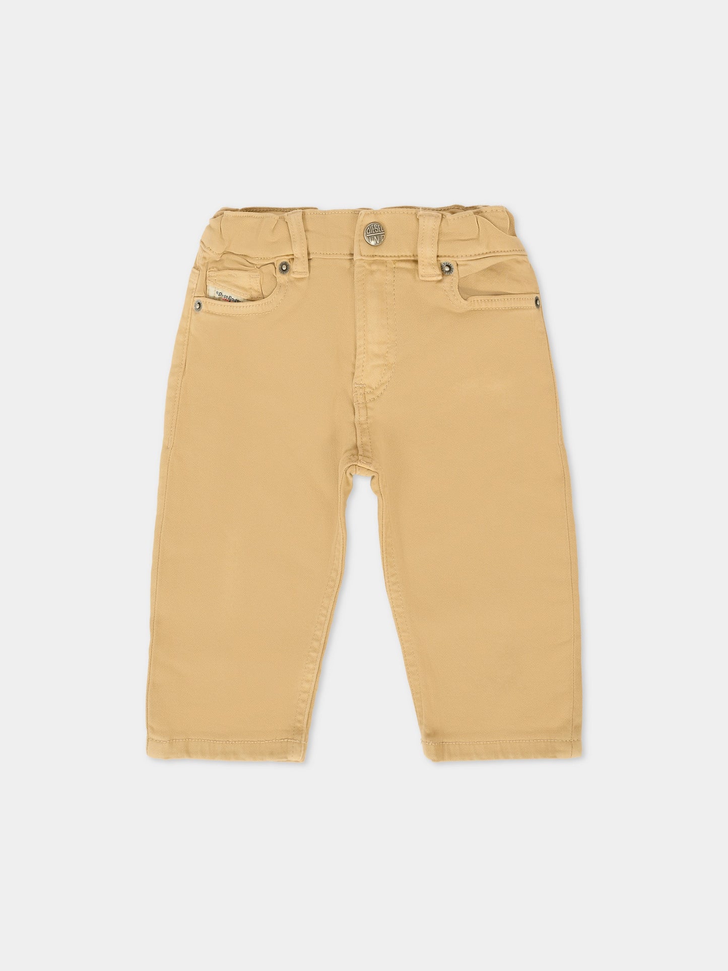 Jeans beige per neonato con logo,Diesel,K00322-KXBPV-K726