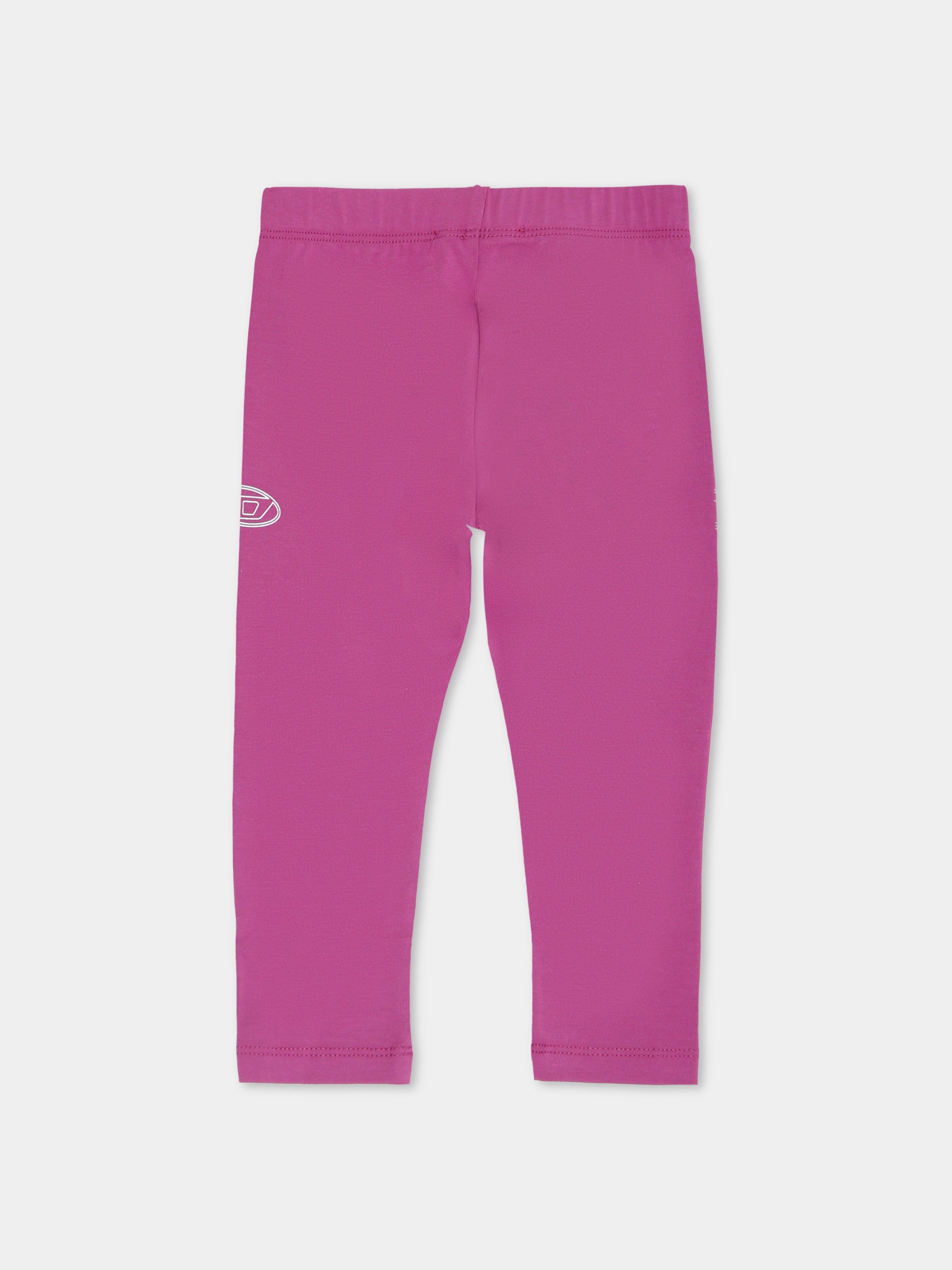 Leggings viola per neonata con logo,Diesel,K00667-0AFAA-K624