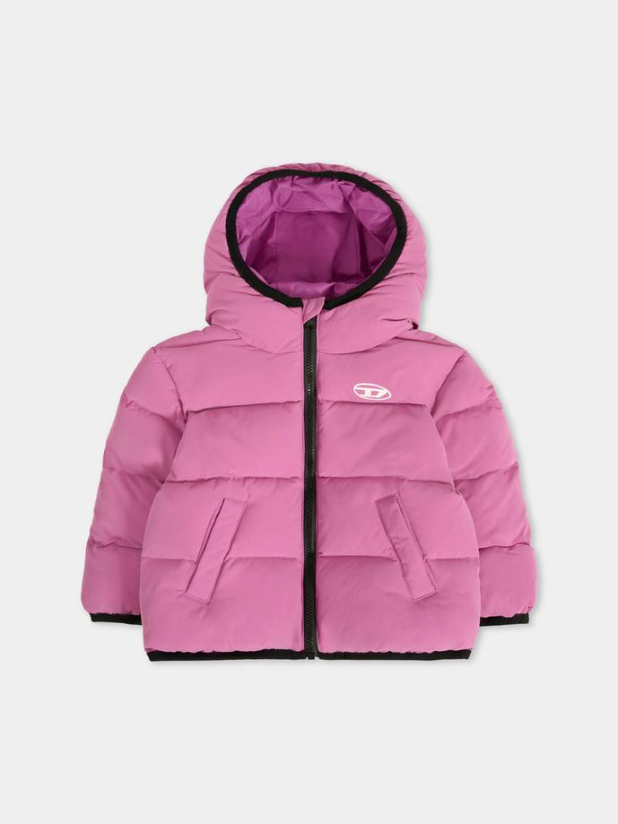 Piumino viola per neonata con logo,Diesel,K00681-KXBRE-K624