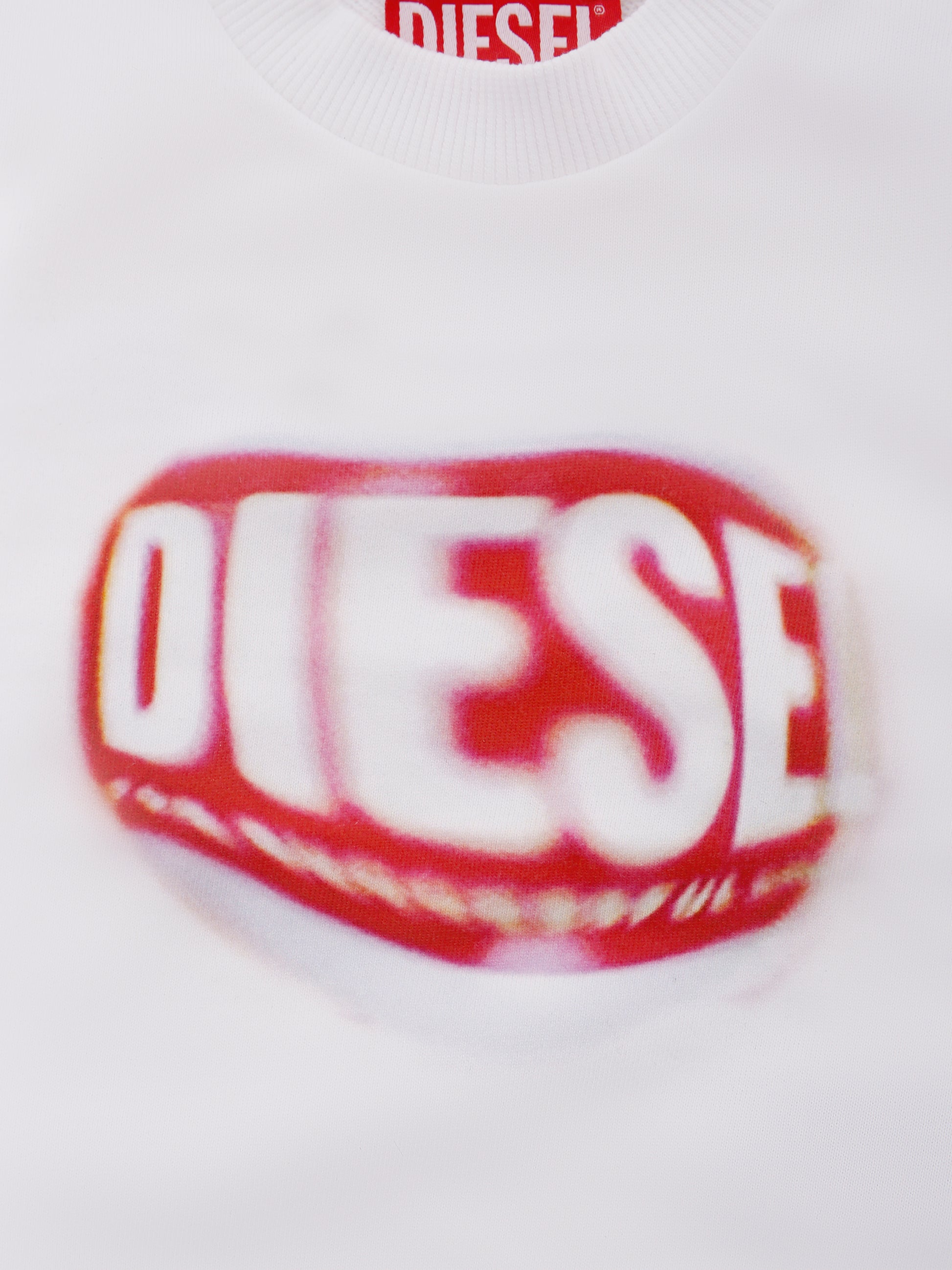 Felpa bianca per neonato con logo,Diesel,K00701-KYAVF-K100