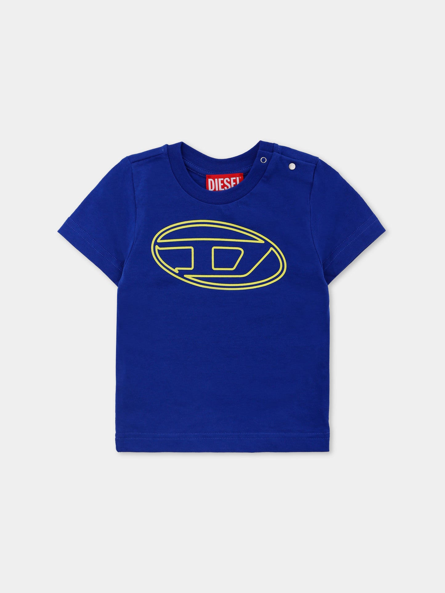 T-shirt blu per neonato con logo,Diesel,K00708-00YI9-K89G