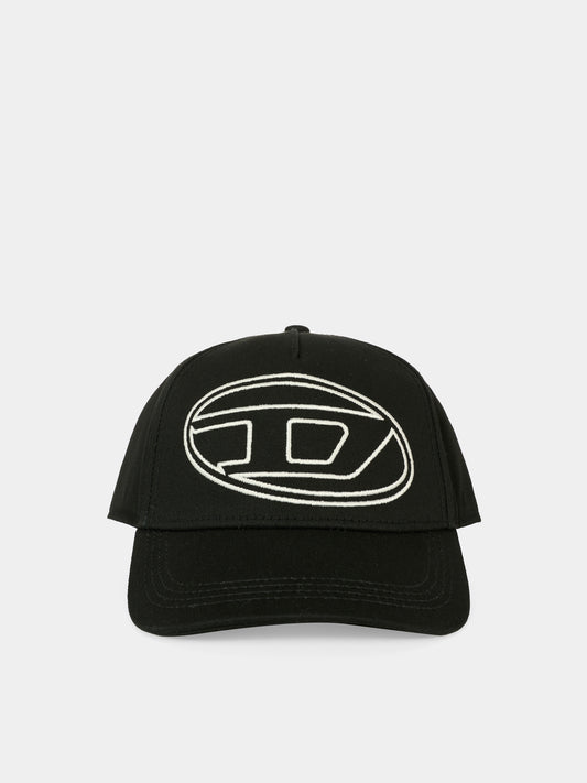 Cappello nero per bambino con logo,Diesel,J02132-KXA77-K900