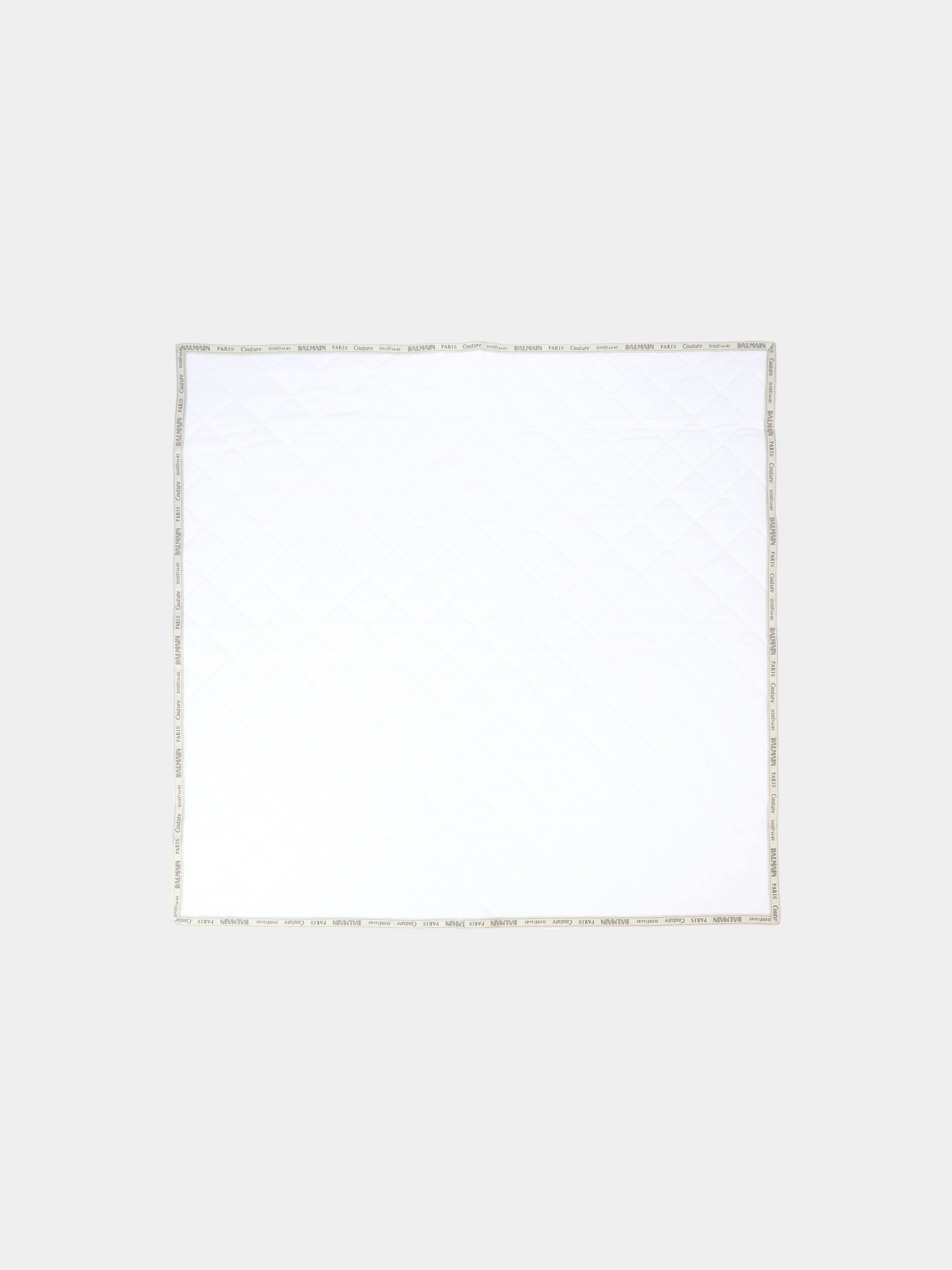 Coperta bianca per neonati con logo,Balmain Kids,BX0560-Z3384 100
