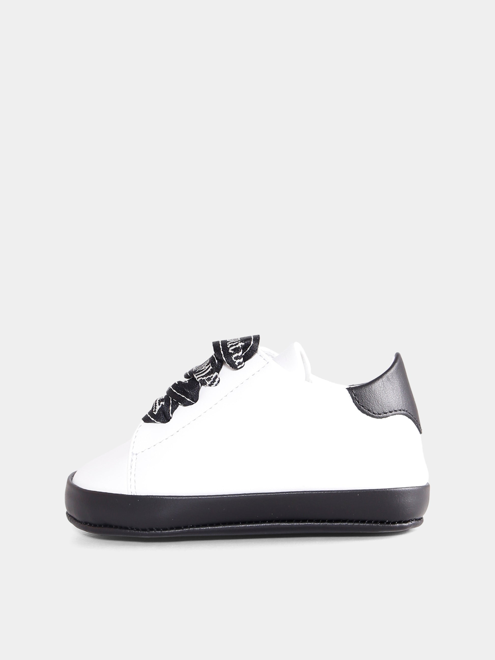 Sneakers bianche per neonati con logo,Balmain Kids,BX0606-Y0051 100NE