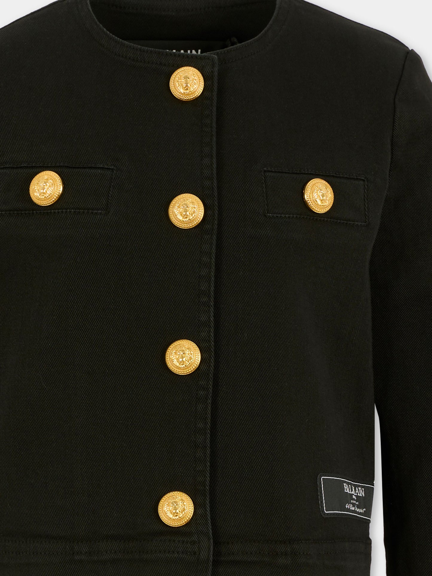 Giacca nera per bambina con patch,Balmain Kids,BX2B54-D0039 930OR