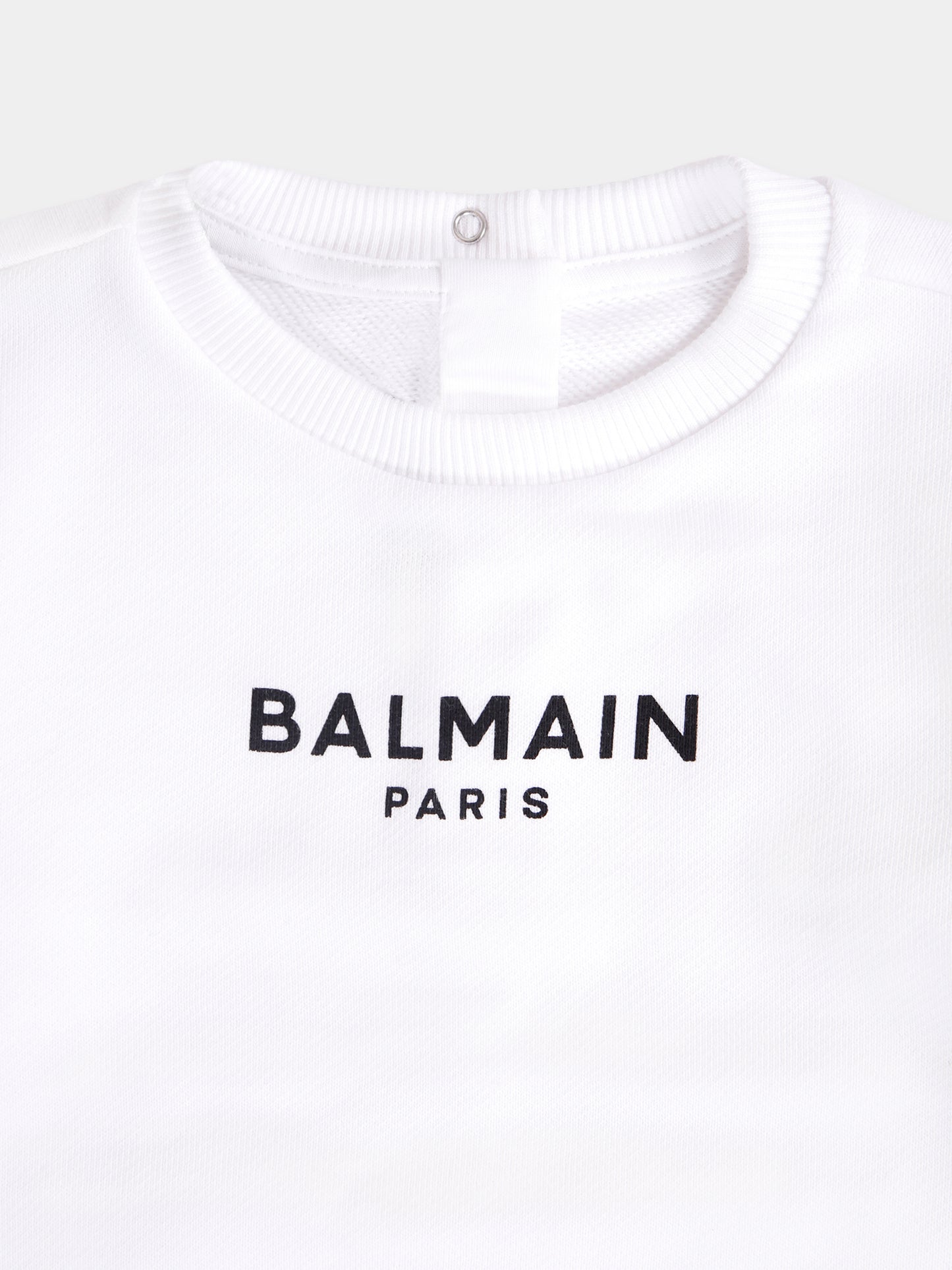 Felpa bianca per neonati con logo,Balmain Kids,BX4500-Z3183 100NE