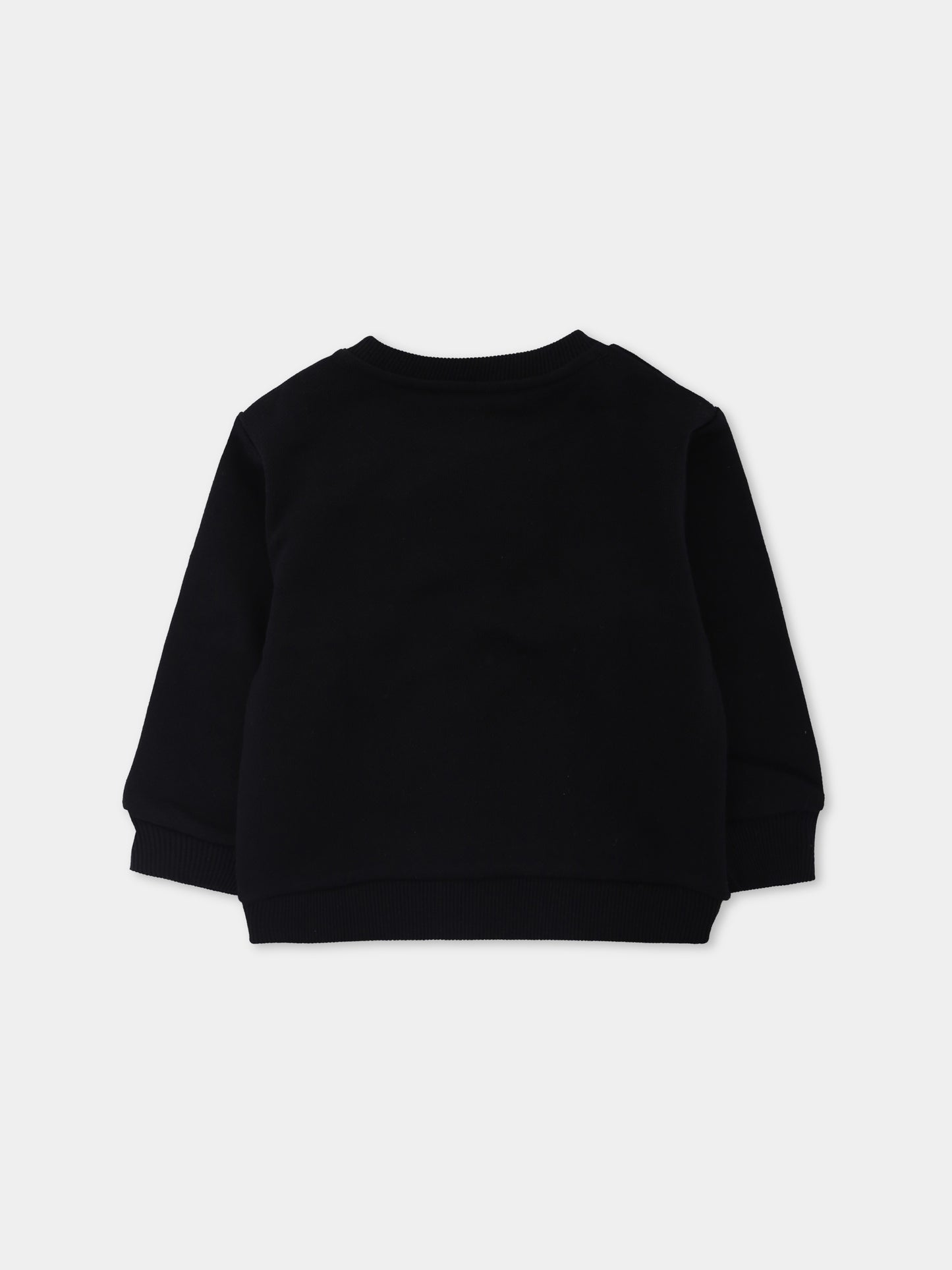 Felpa nera per neonata con logo,Balmain Kids,BX4530-Z3183 930OR