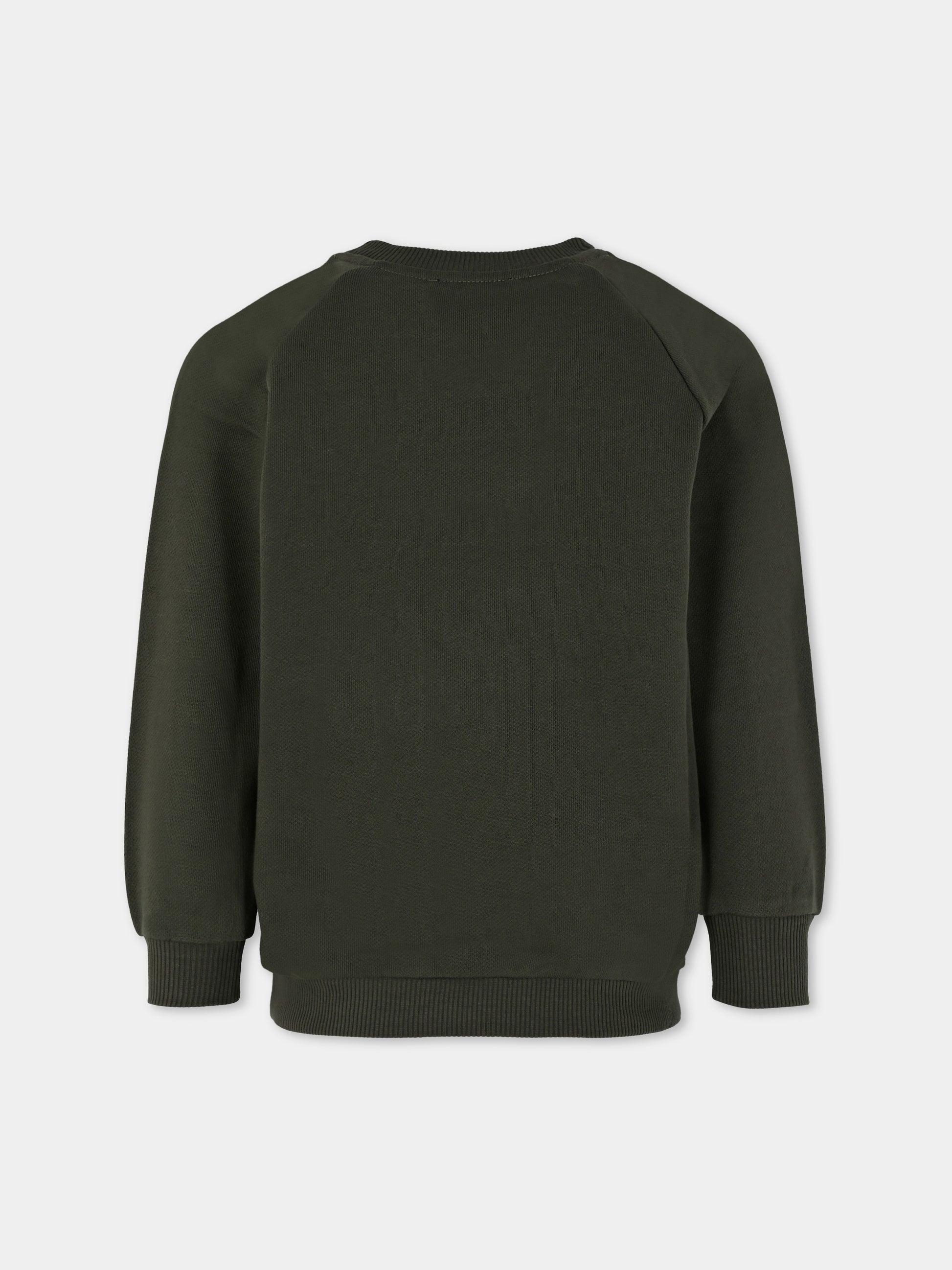 Felpa verde per bambino con logo,Balmain Kids,BX4P80-Z3183 762NE