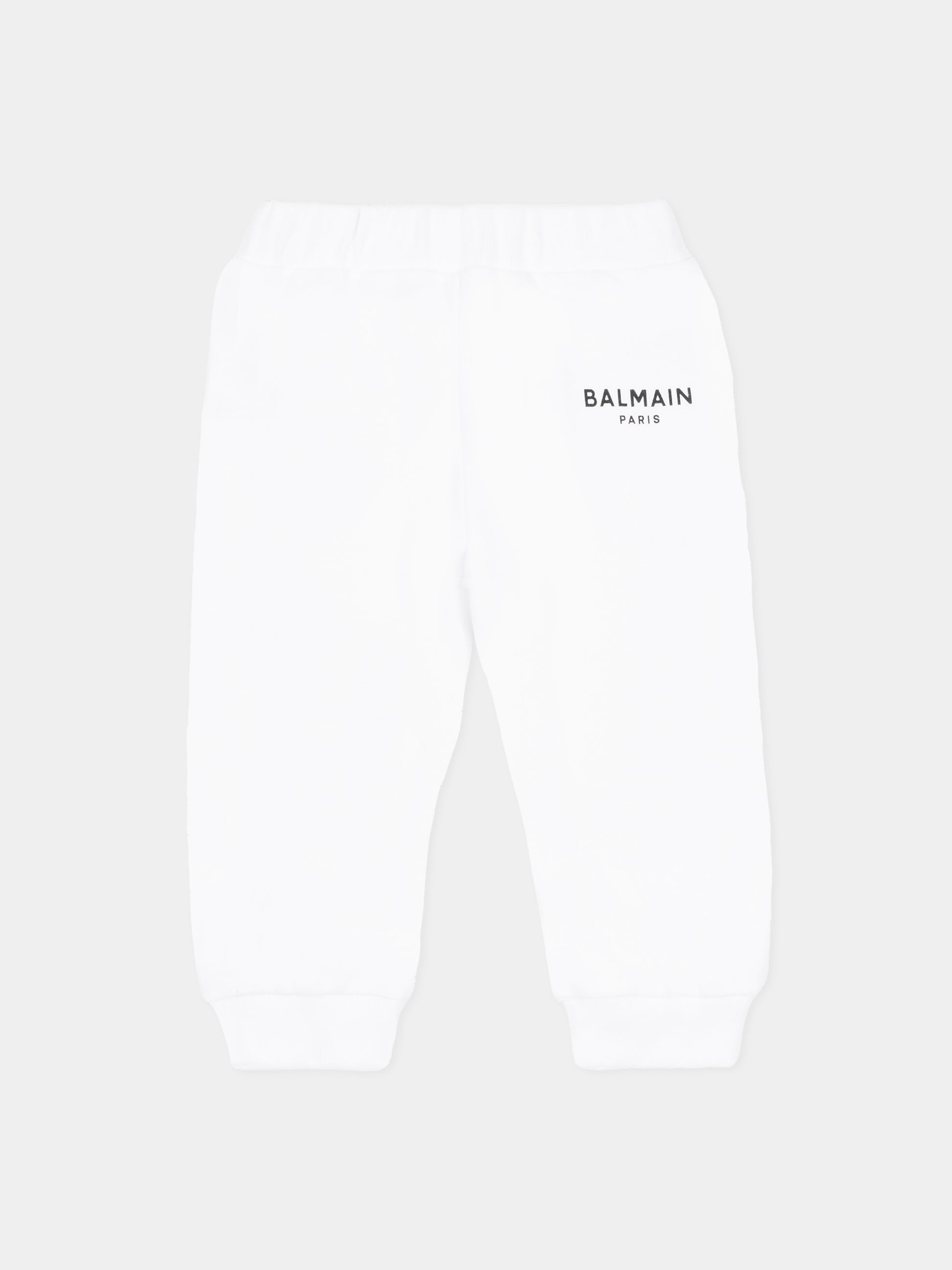 Pantaloni bianchi per neonati con logo,Balmain Kids,BX6500-Z3183 100NE