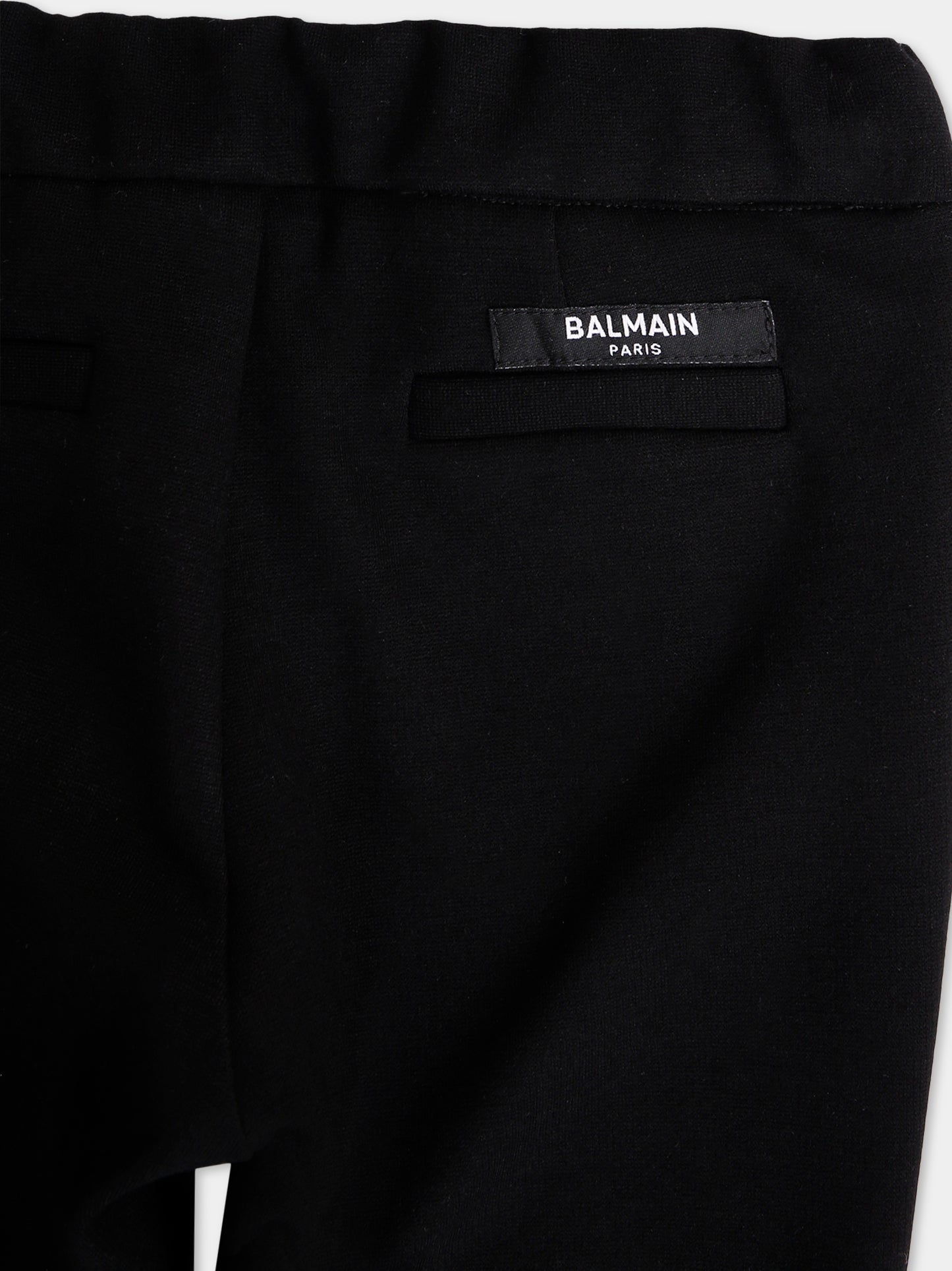 Pantaloni neri per neonato con logo,Balmain Kids,BX6520-J0371 930AG