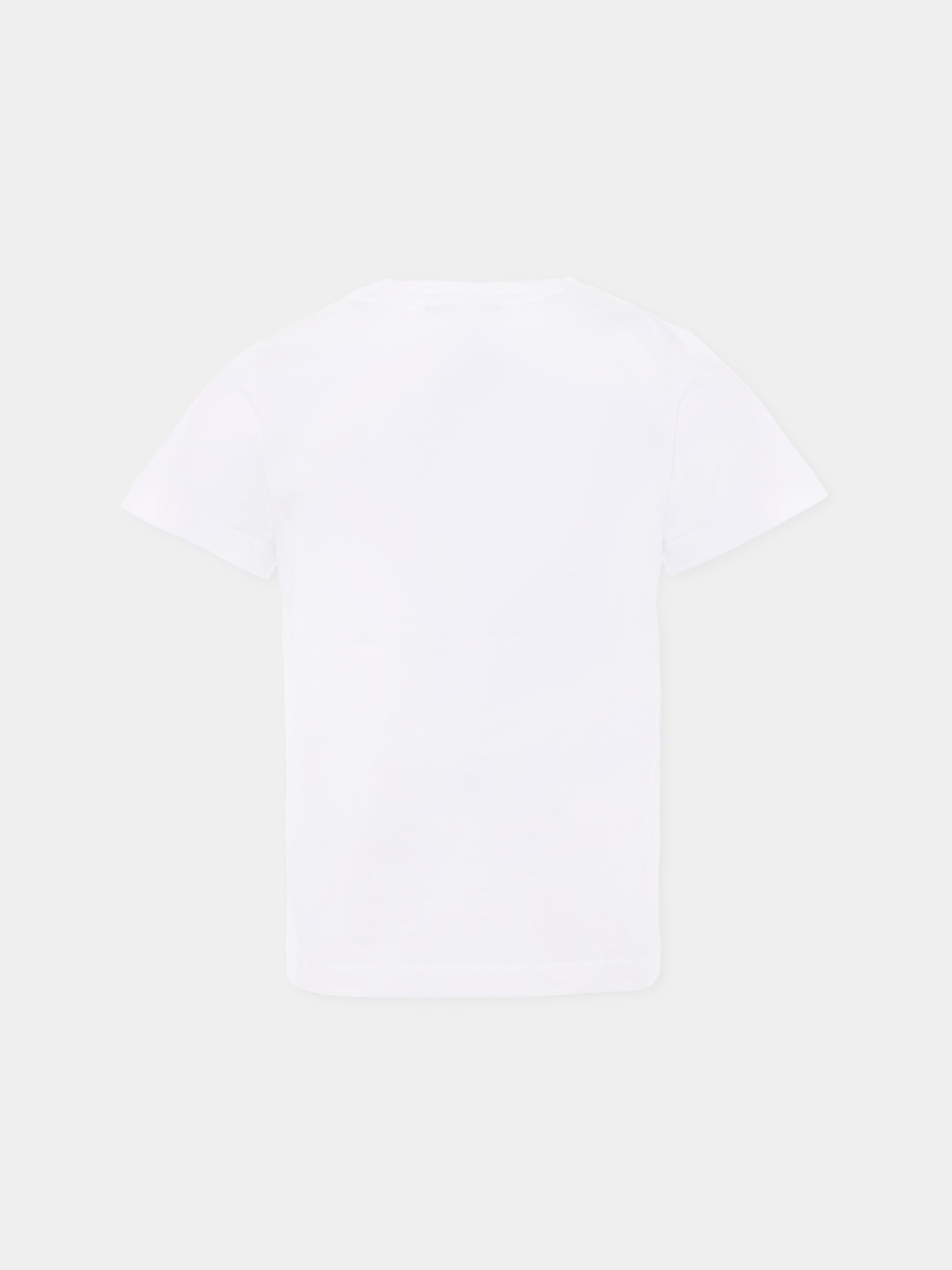 T-shirt bianca per bambina con logo,Balmain Kids,BX8A71-Z3186 100MC