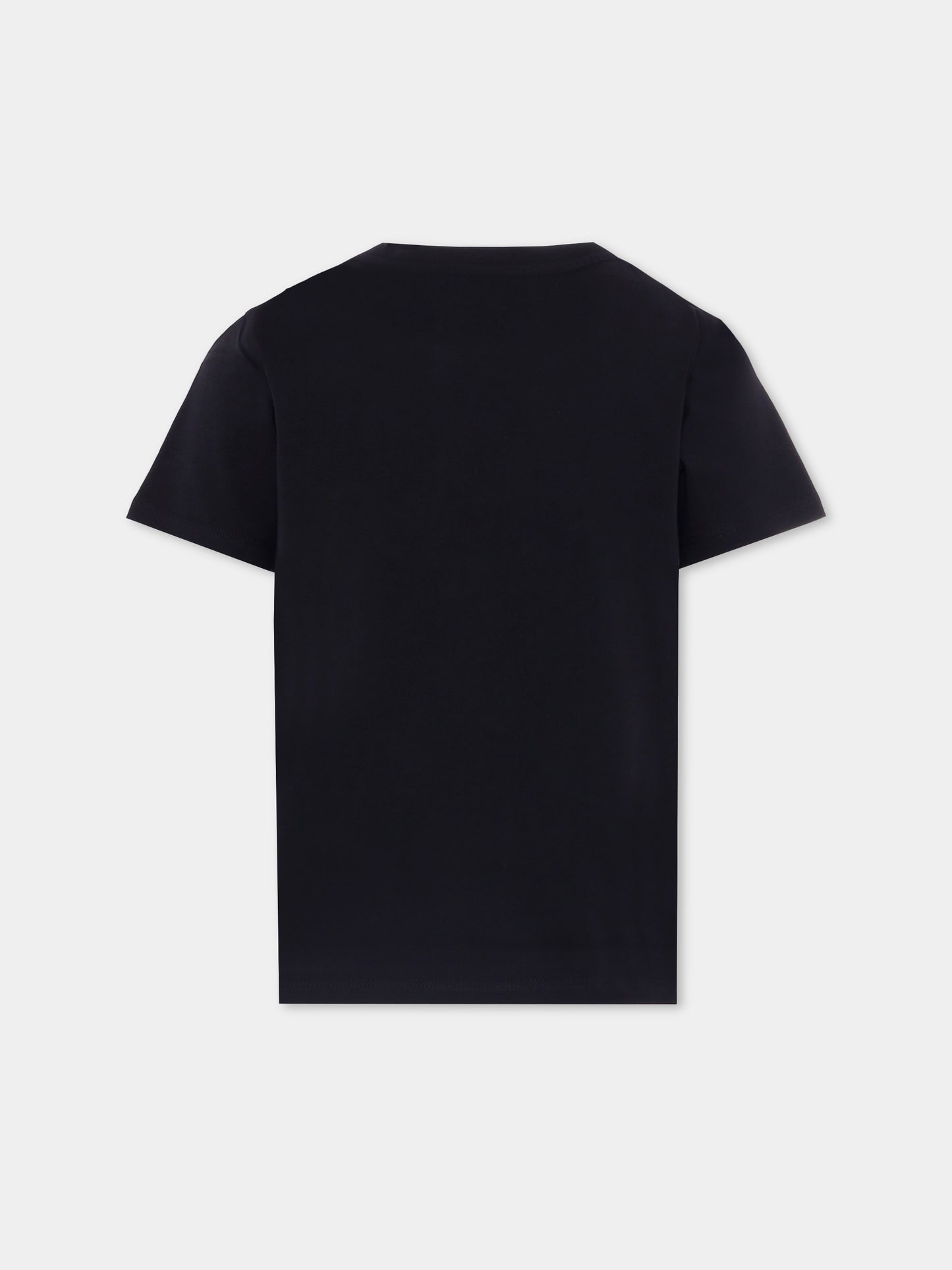 T-shirt nera per bambini con logo,Balmain Kids,BX8P01-Z3186 930BC