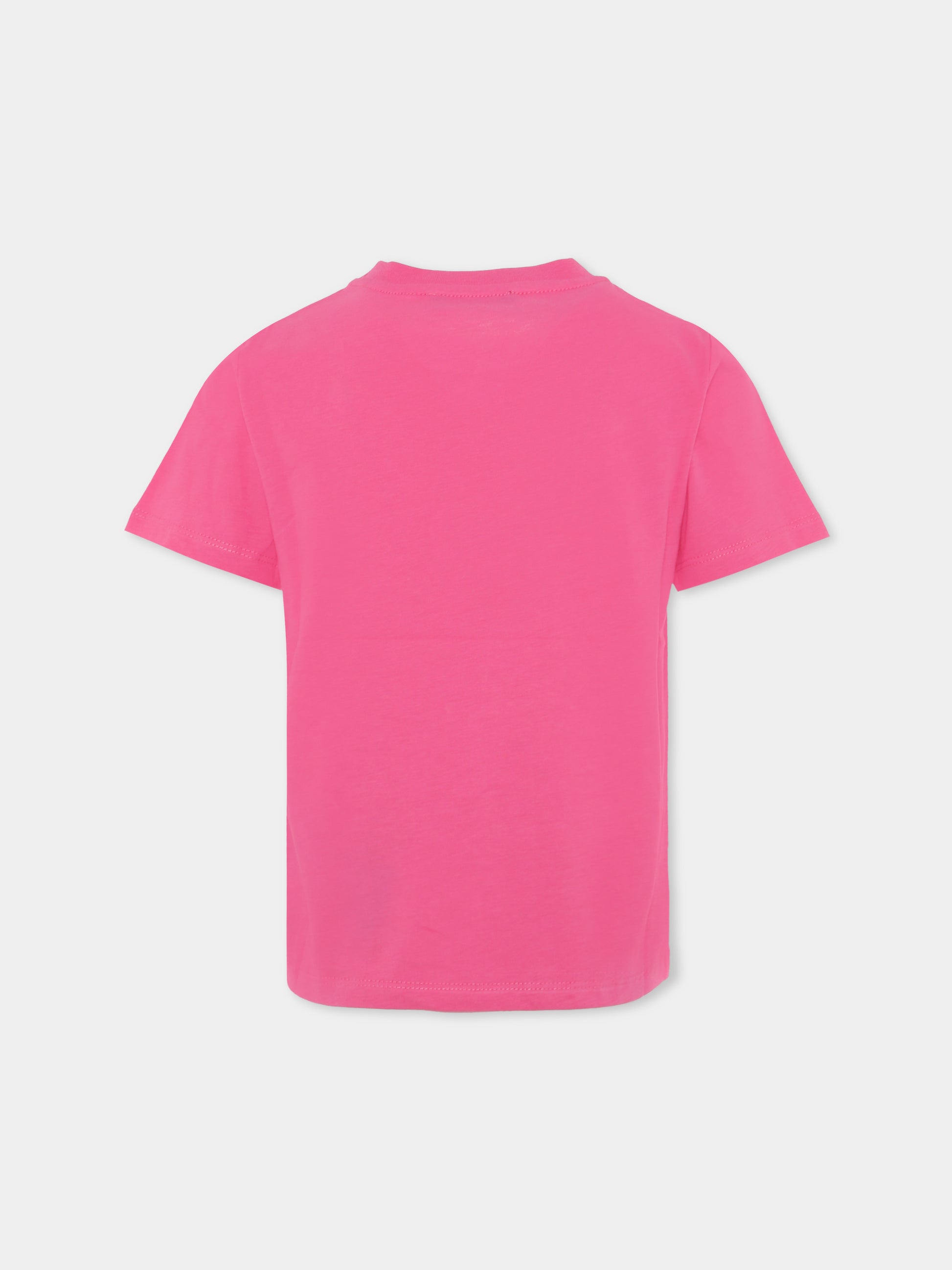 T-shirt rosa per bambina con logo,Balmain Kids,BX8P11-Z3186 51PNE