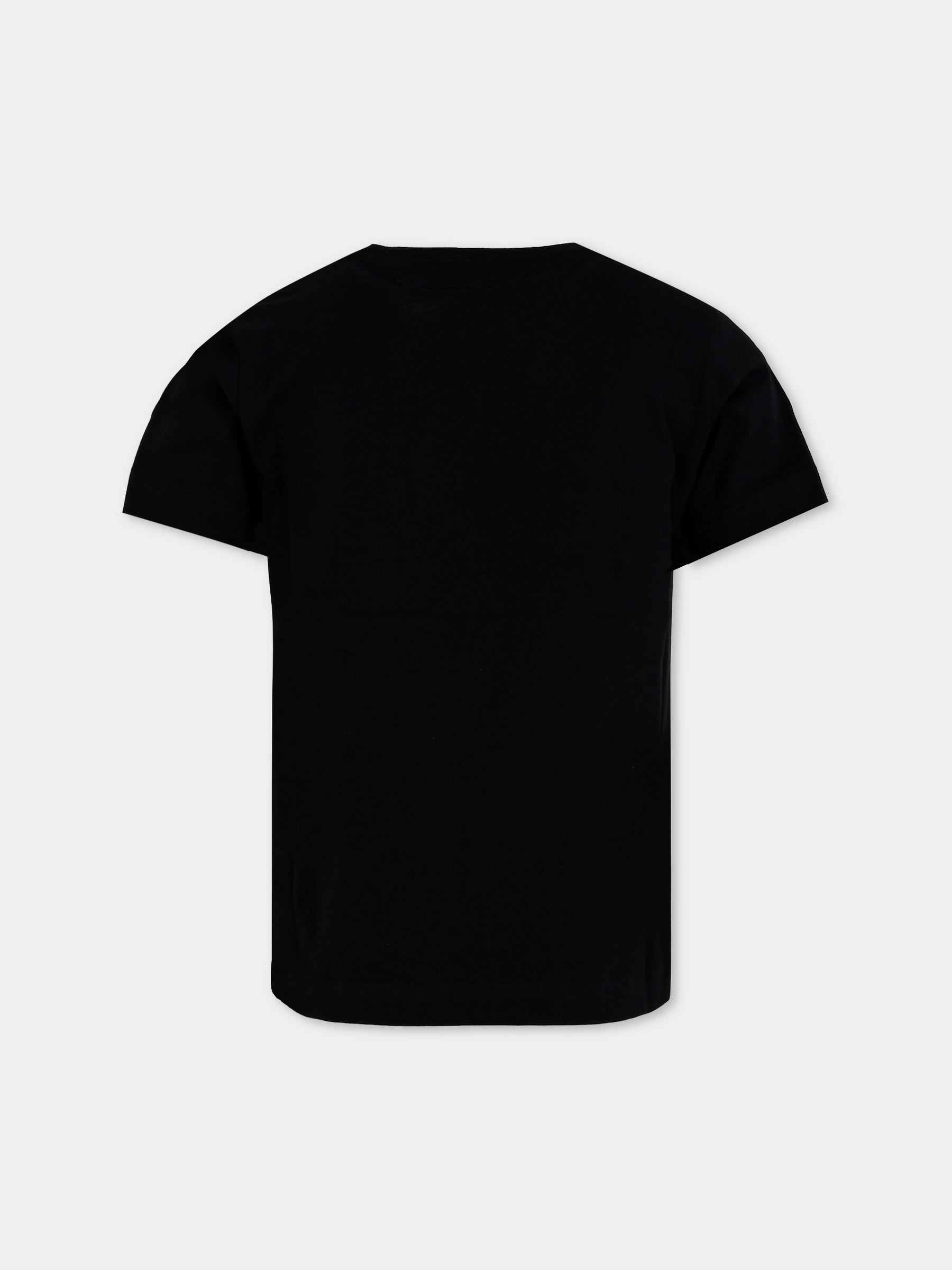 T-shirt nera per bambini con logo,Balmain Kids,BX8P91-Z3186 930BC