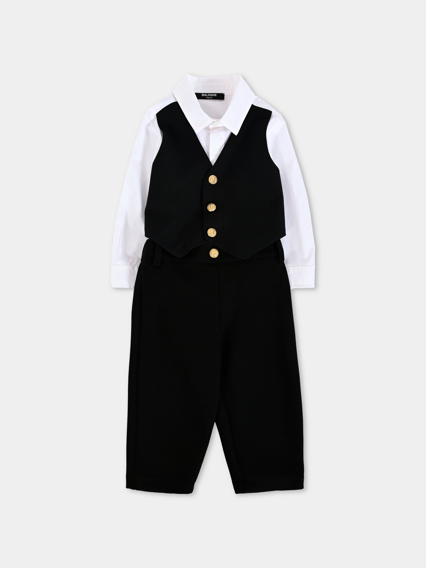 Completo nero per neonato con labirinto,Balmain Kids,BXA51A-J0371 930BC