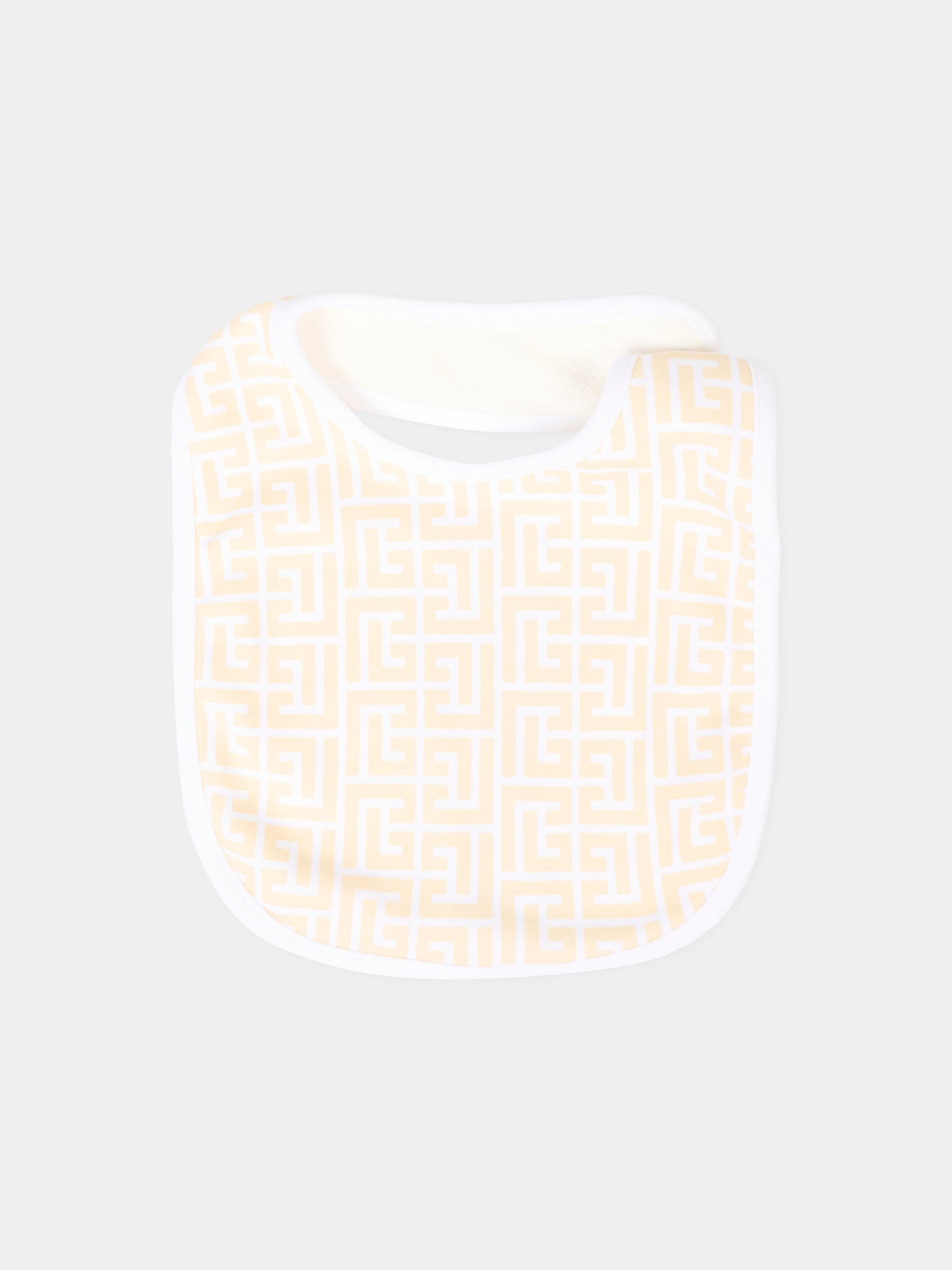 Set tutina beige per neonati con iconico labirinto,Balmain Kids,BXB51A-Z3503 109BC