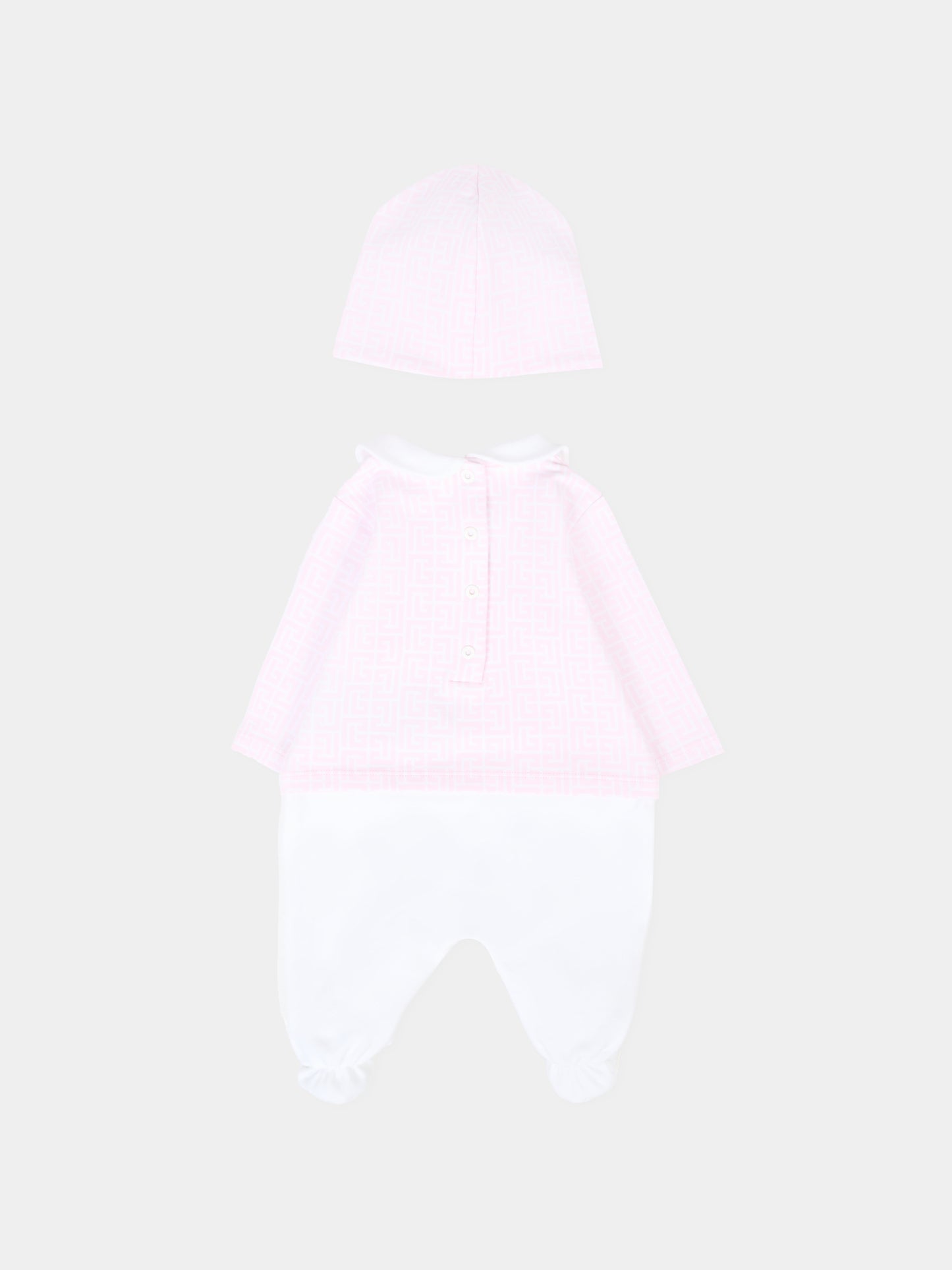 Set tutina rosa per neonata con iconico labirinto,Balmain Kids,BXB56A-Z2411 100RS