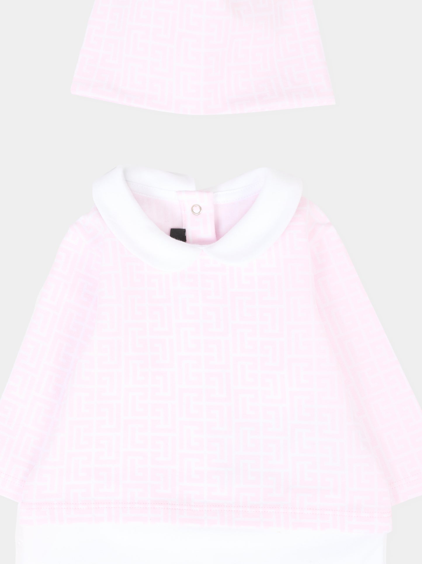 Set tutina rosa per neonata con iconico labirinto,Balmain Kids,BXB56A-Z2411 100RS