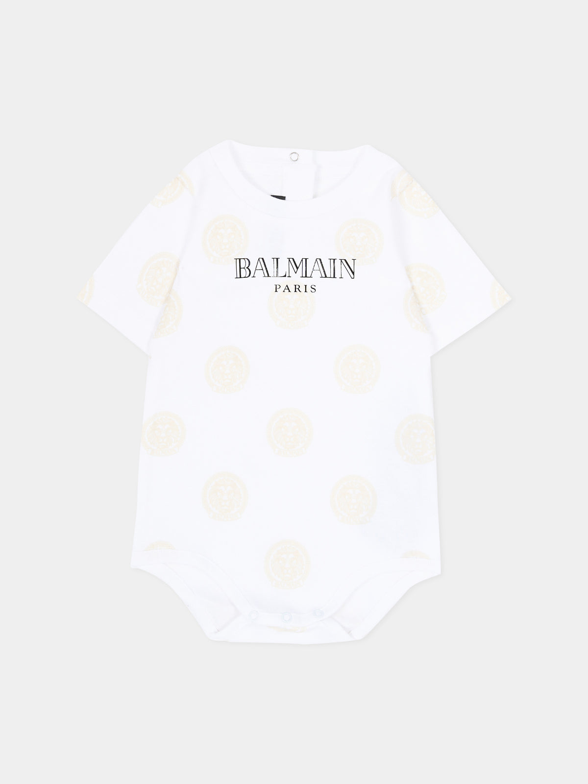 Set tutina bianco per neonati con logo e leone,Balmain Kids,BXB60A-Z3383 100NE