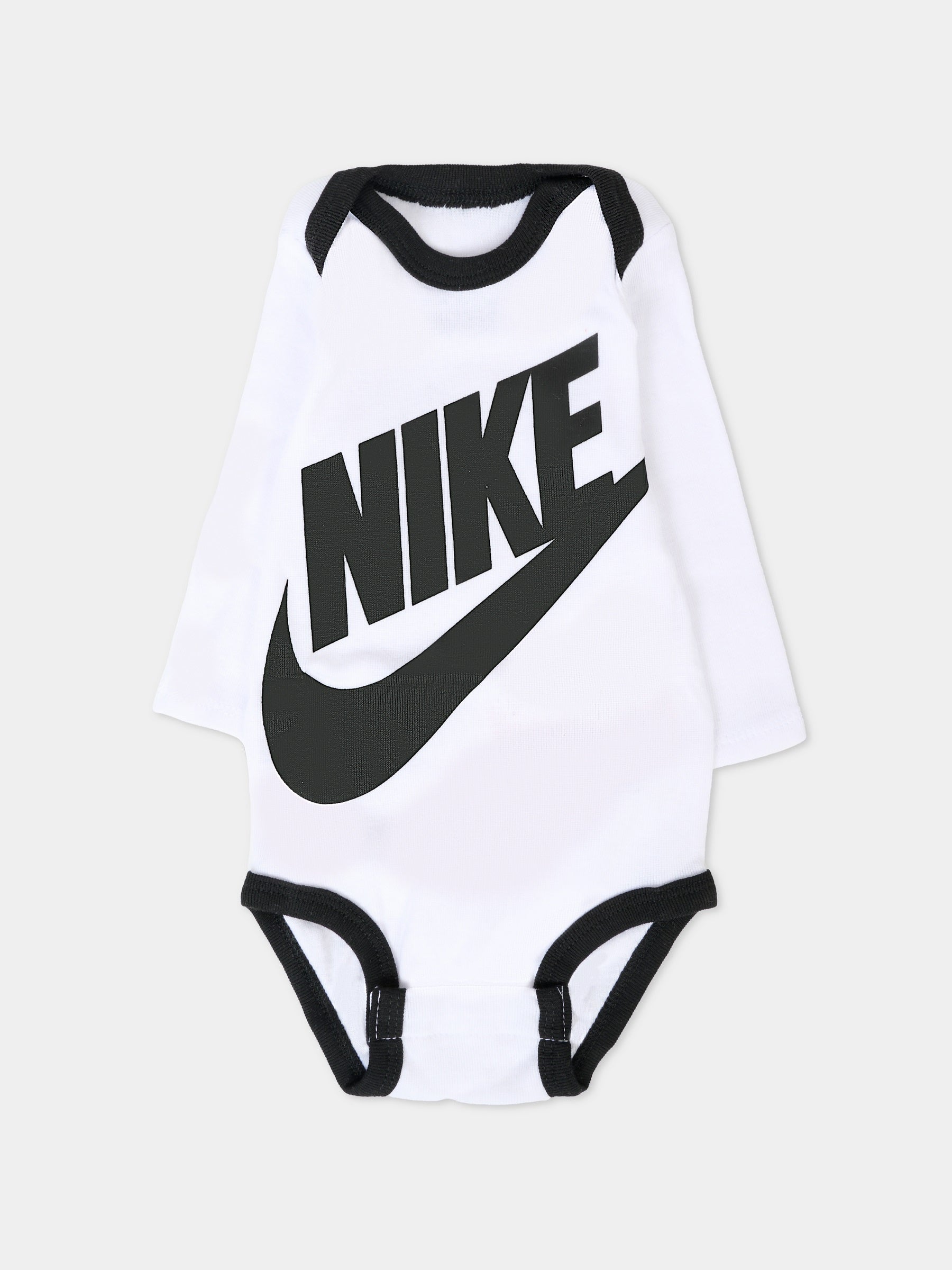 Set bianco per neonati con logo e Swoosh neri,Nike,LN0134 001