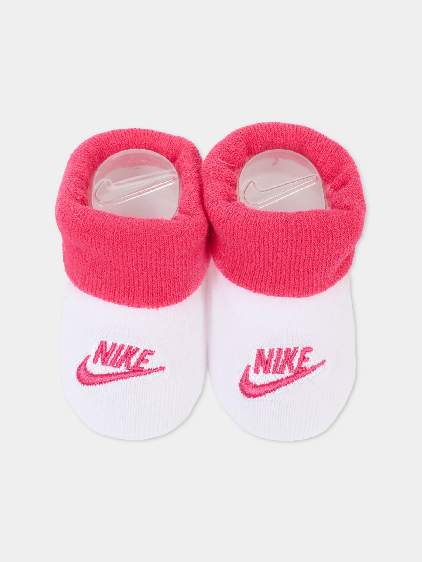 Set bianco per neonata con logo e Swoosh fucsia,Nike,LN0134 A9P