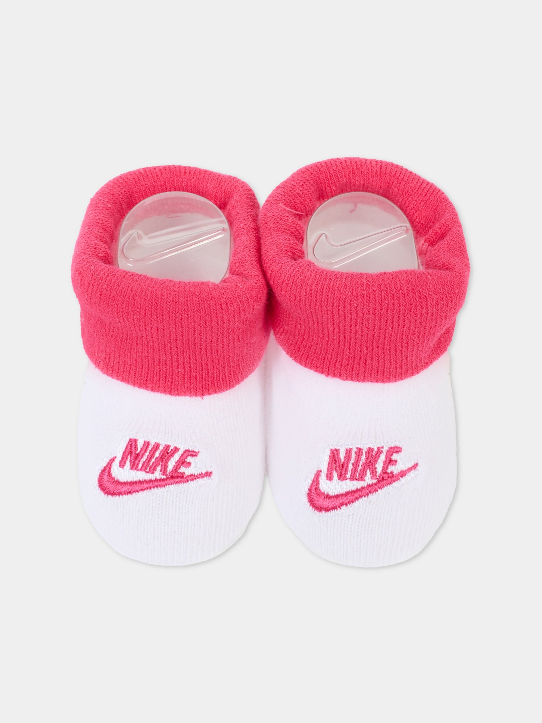 Set bianco per neonata con logo e Swoosh fucsia,Nike,LN0134 A9P