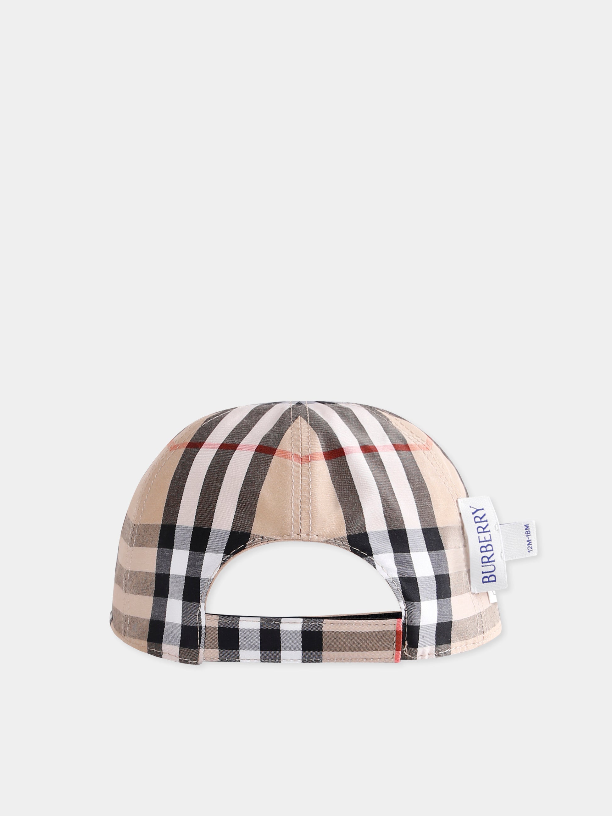 Cappello reversibile beige per neonati con check vintage,Burberry Kids,8089430 B9368