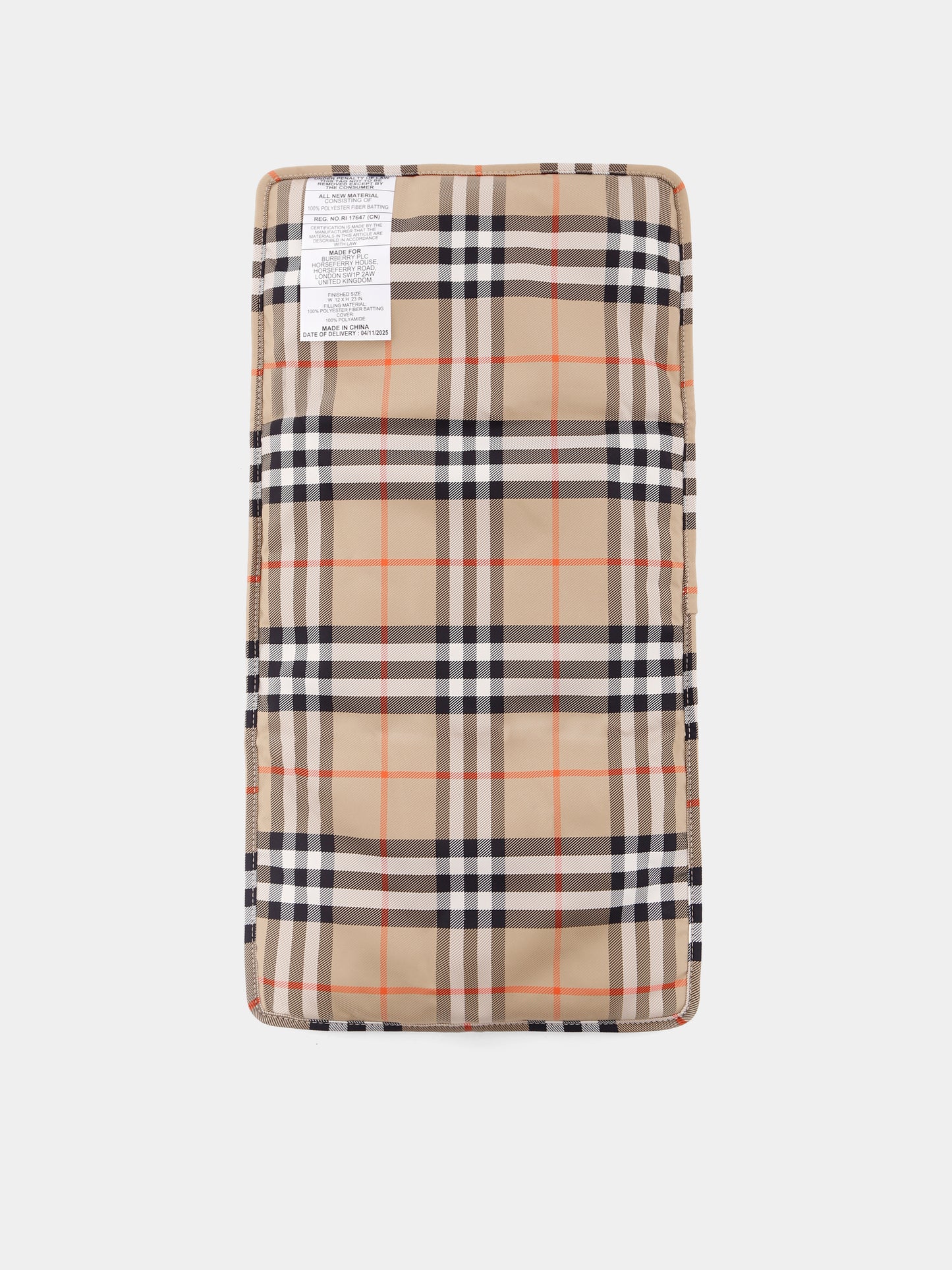 Borsa mamma beige per neonati con check vintage,Burberry Kids,8108441 B9368