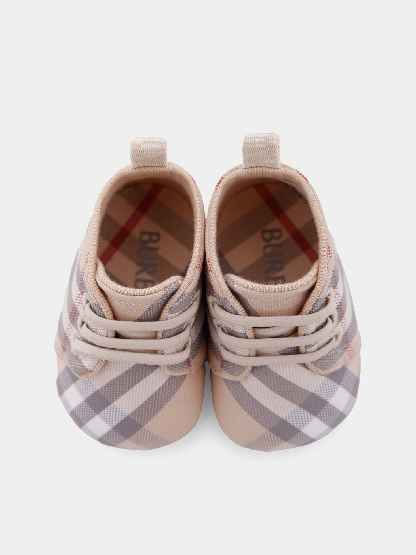 Sneakers beige per neonati con check vintage,Burberry Kids,8108372 A2205