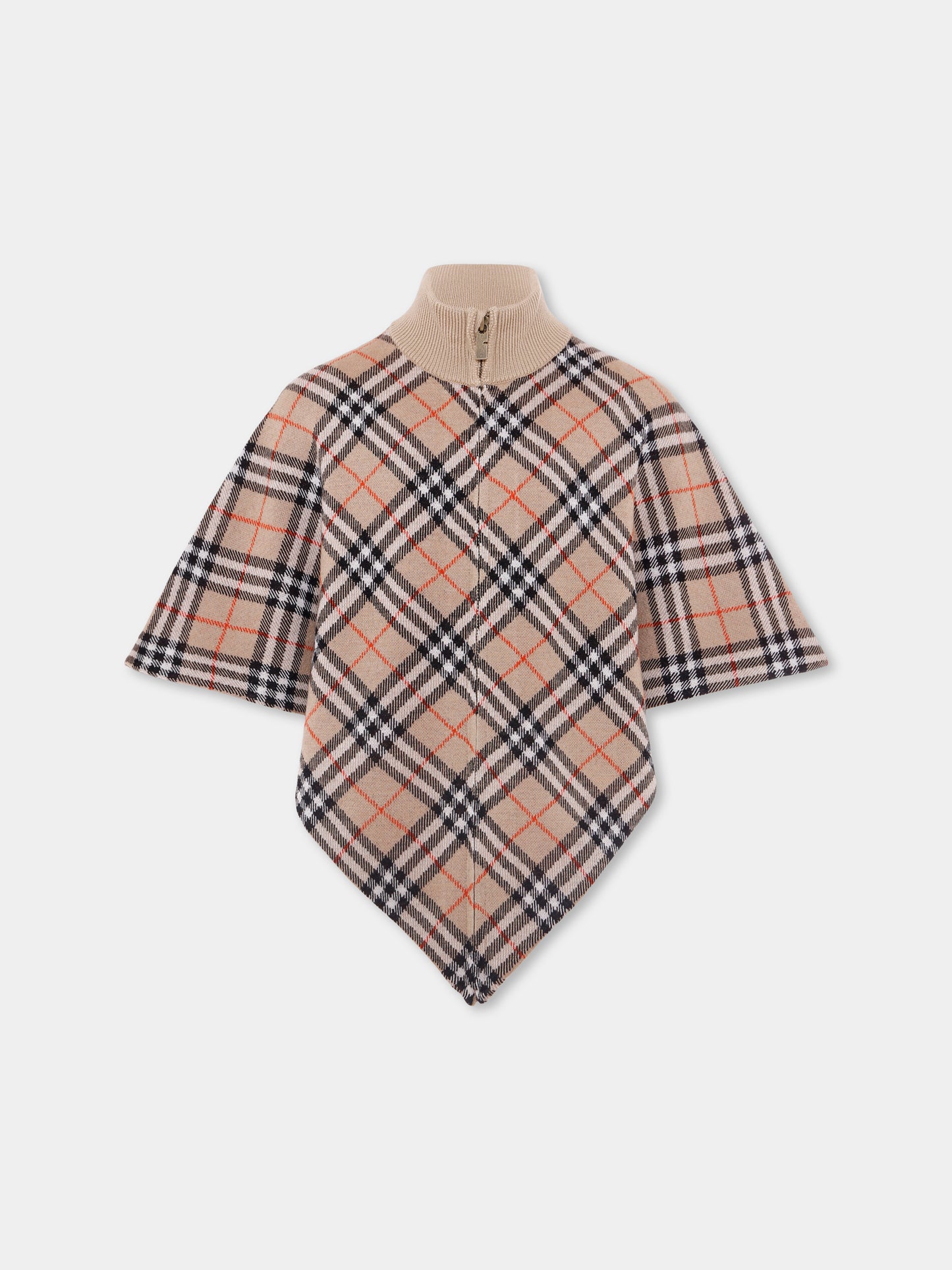 Cappa beige per bambina con check vintage,Burberry Kids,8105823 B9368