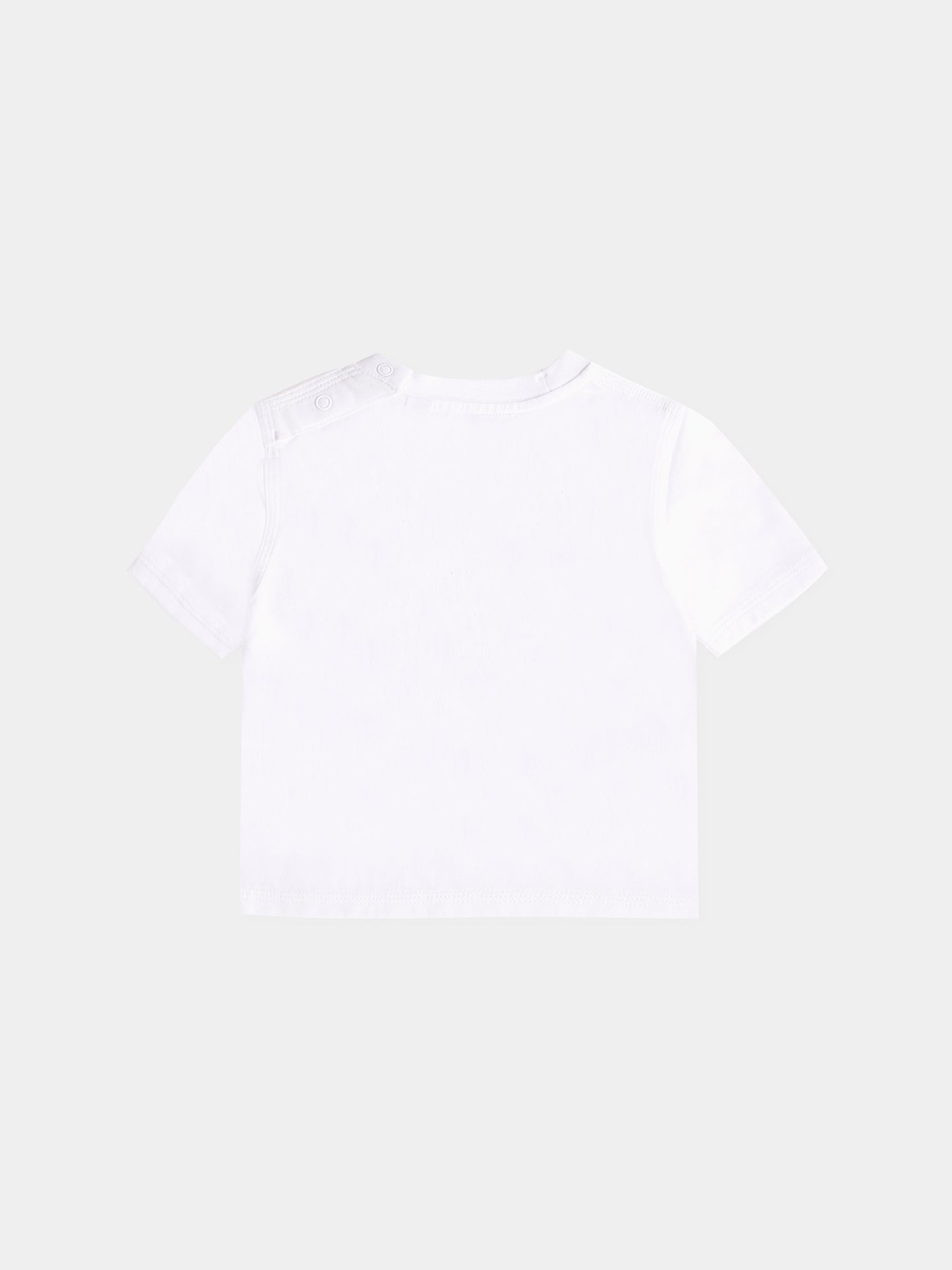 T-shirt bianca per neonati con orsetto e logo,Burberry Kids,8112507 A1464