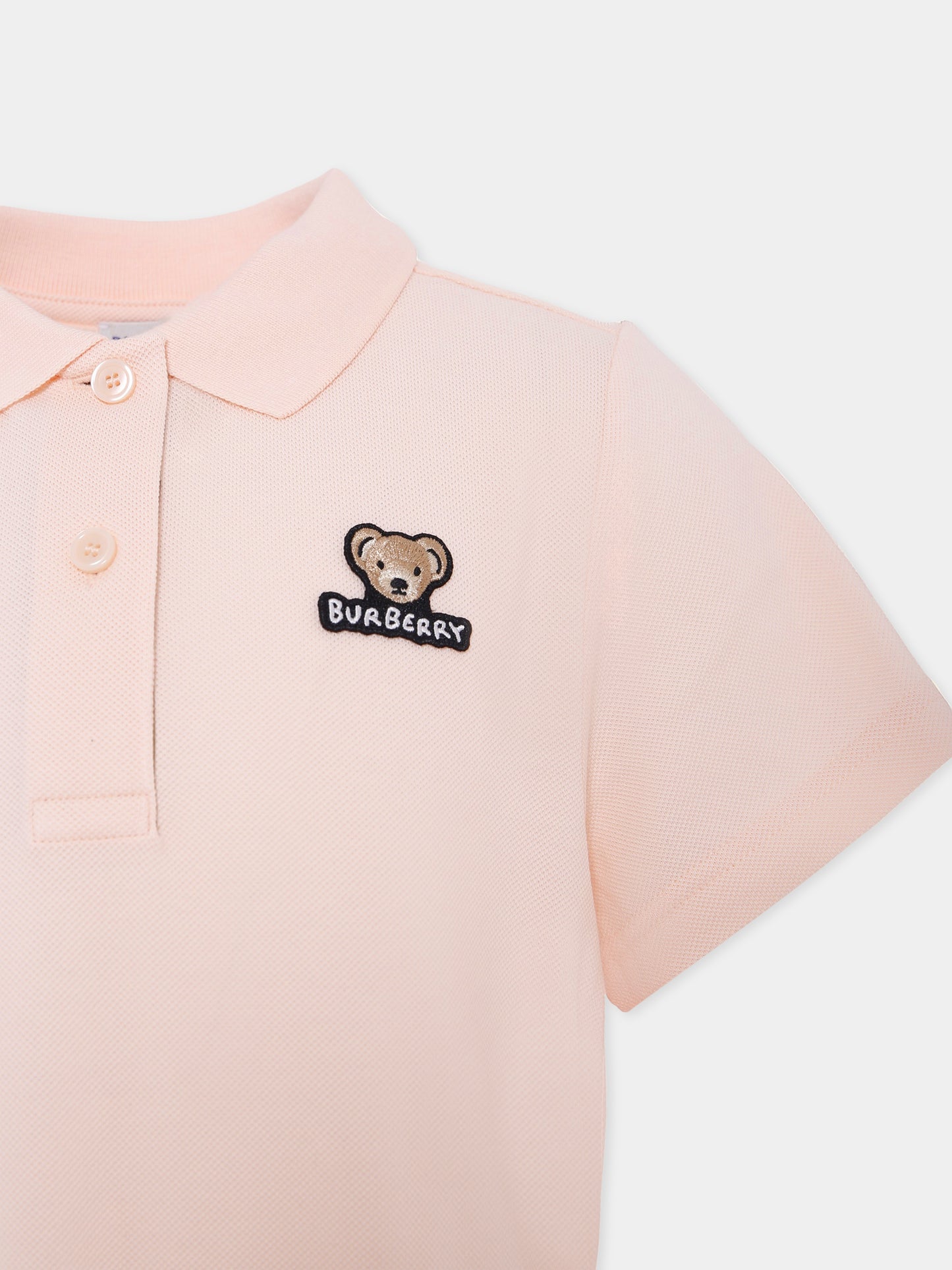 Vestito rosa per bambina con orsetto,Burberry Kids,8111906 A4651