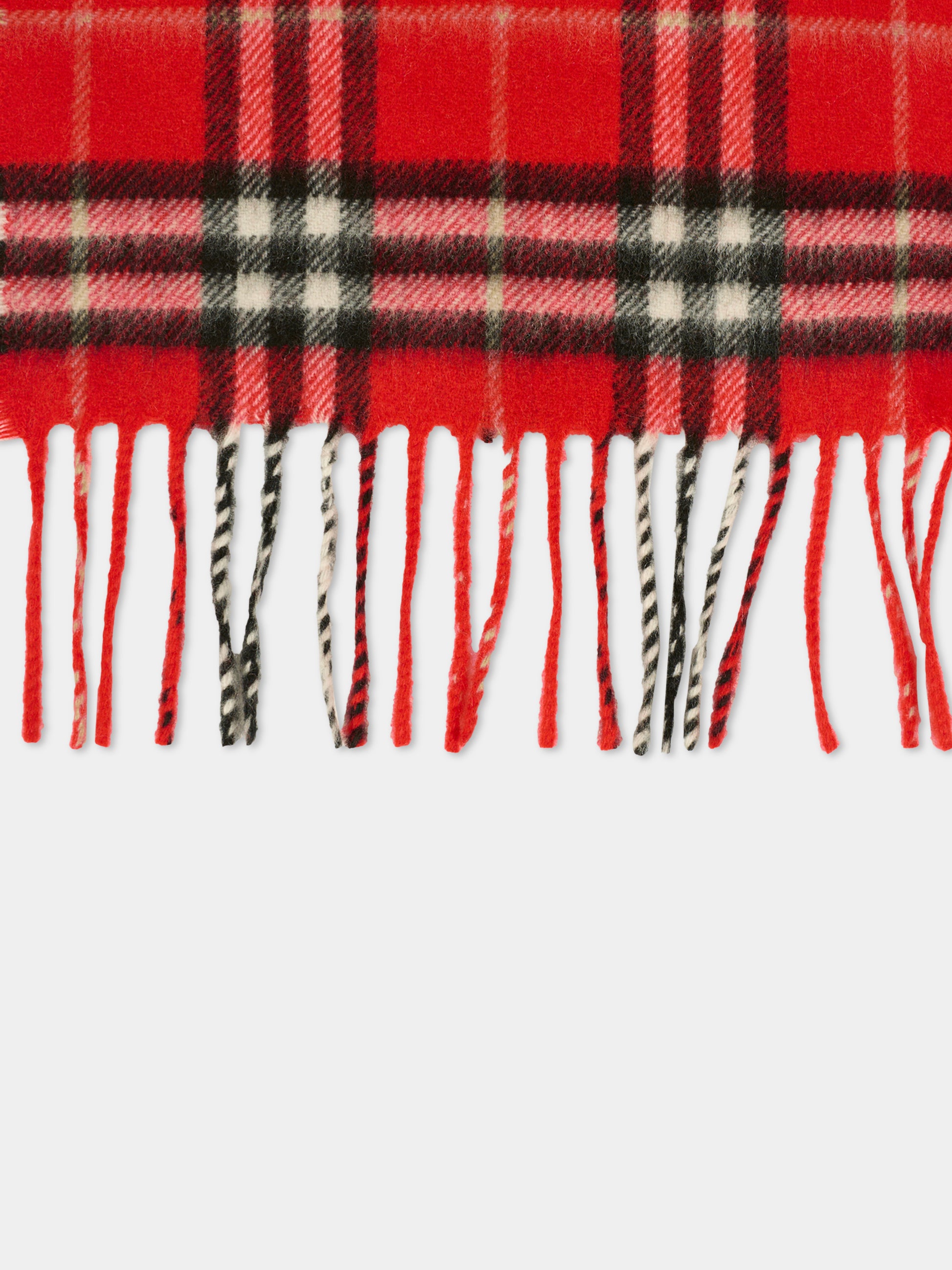 Sciarpa rossa per bambini con check,Burberry Kids,8108701 C2960