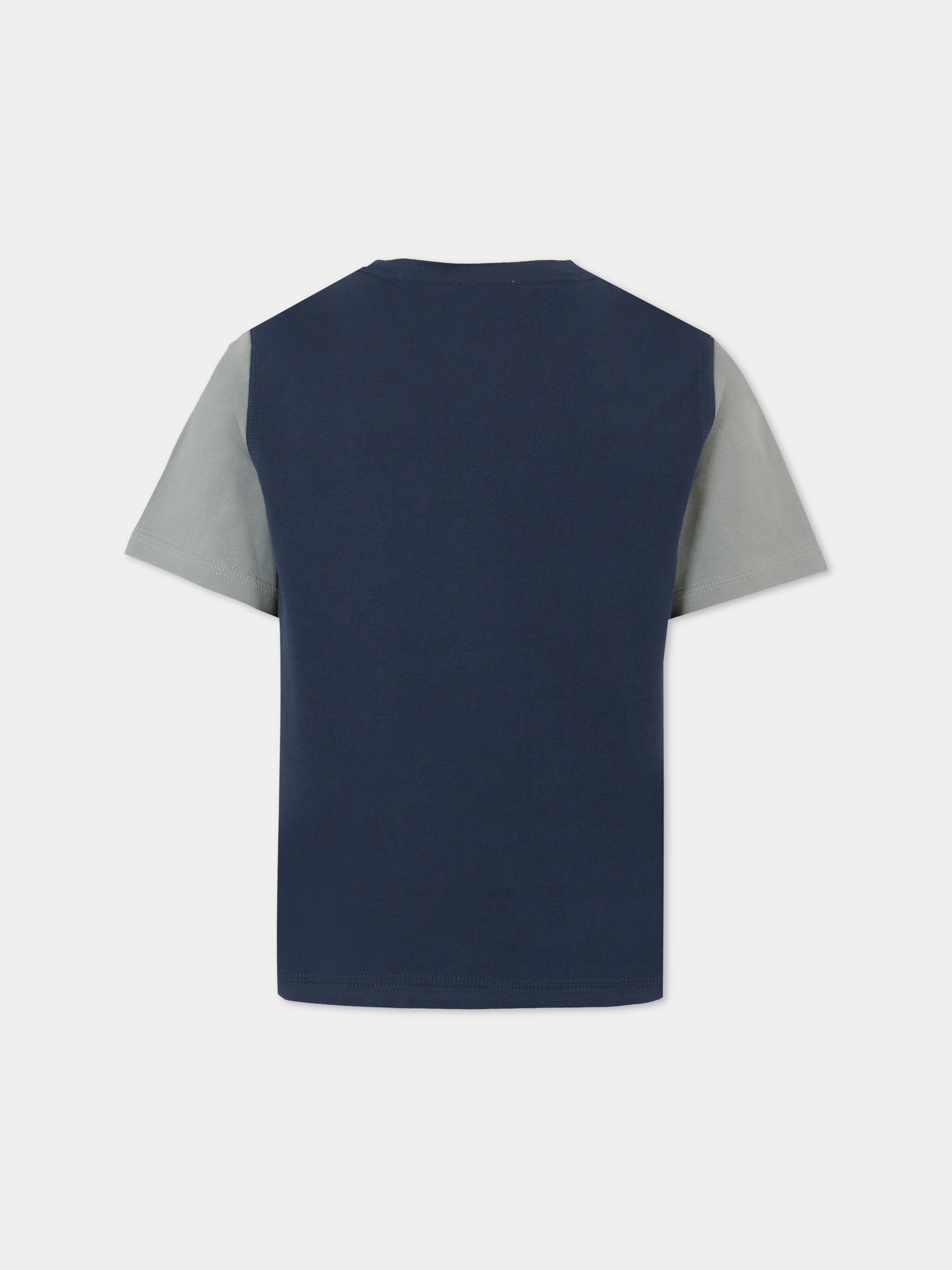 T-shirt blu per bambini con cavaliere equestre,Burberry Kids,8108461 C1172