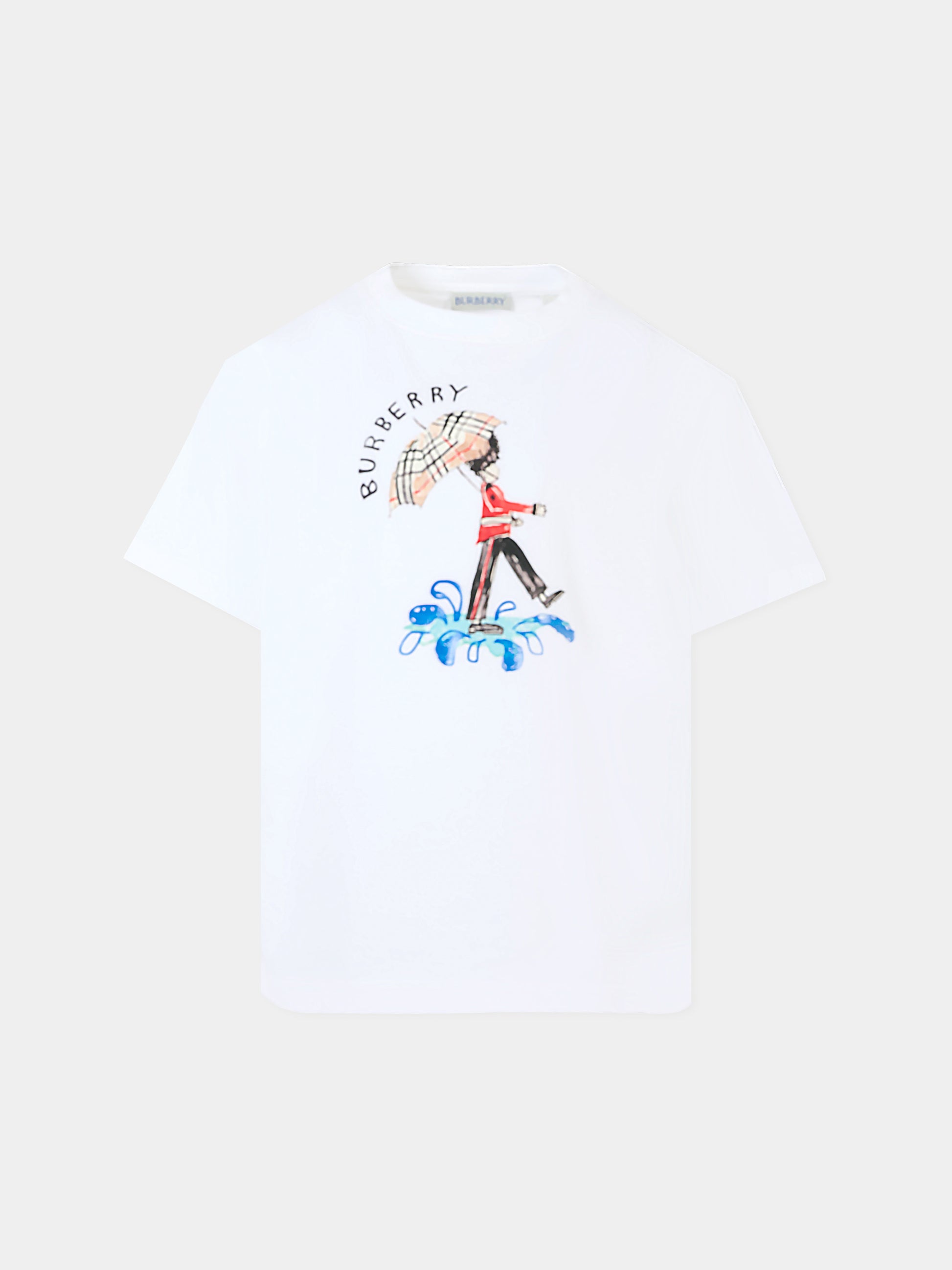 T-shirt bianca per bambini con stampa soldatino,Burberry Kids,8109522 A1464