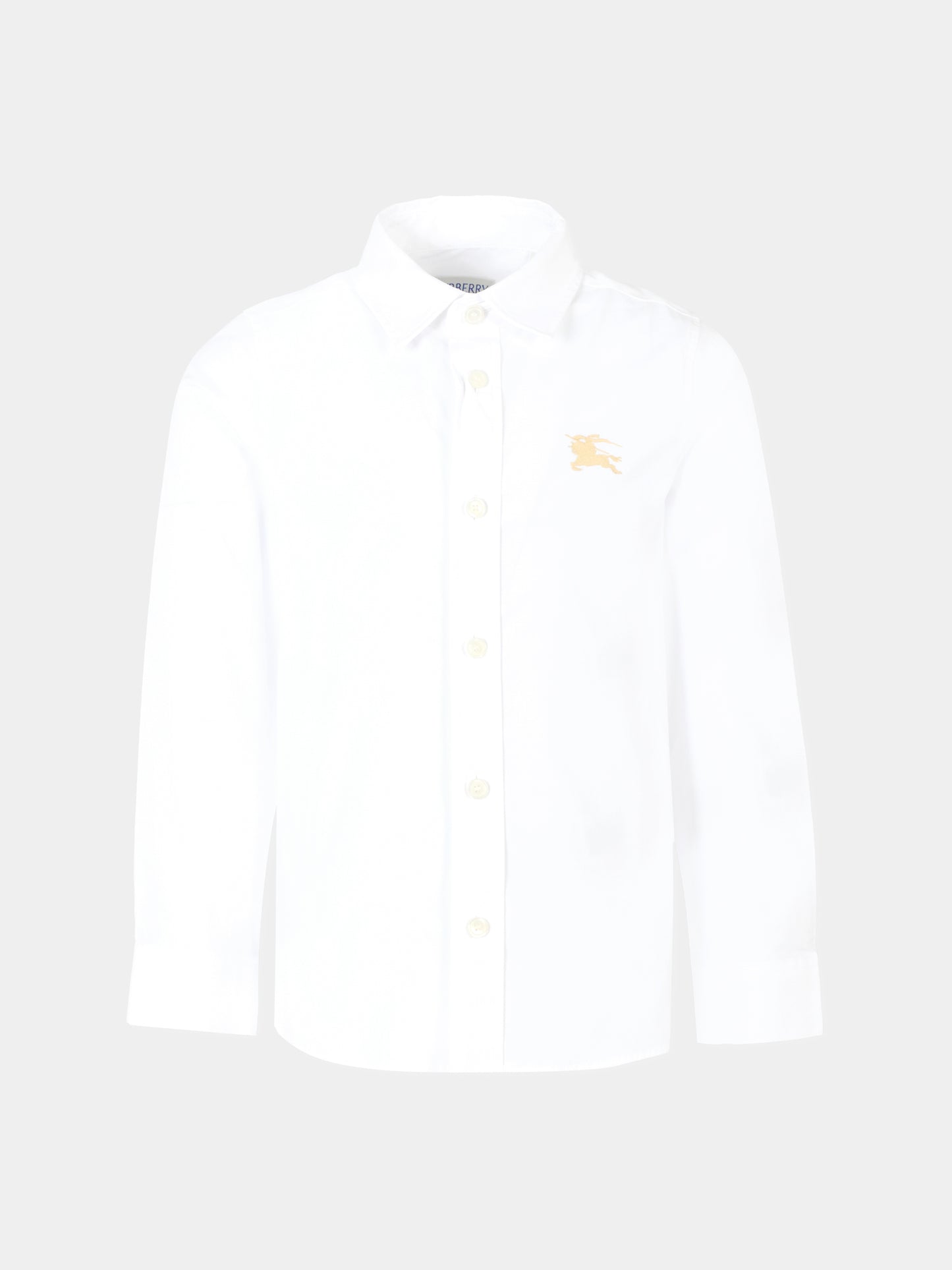 Camicia bianca per bambino con logo bianco,Burberry Kids,8108990 A1464