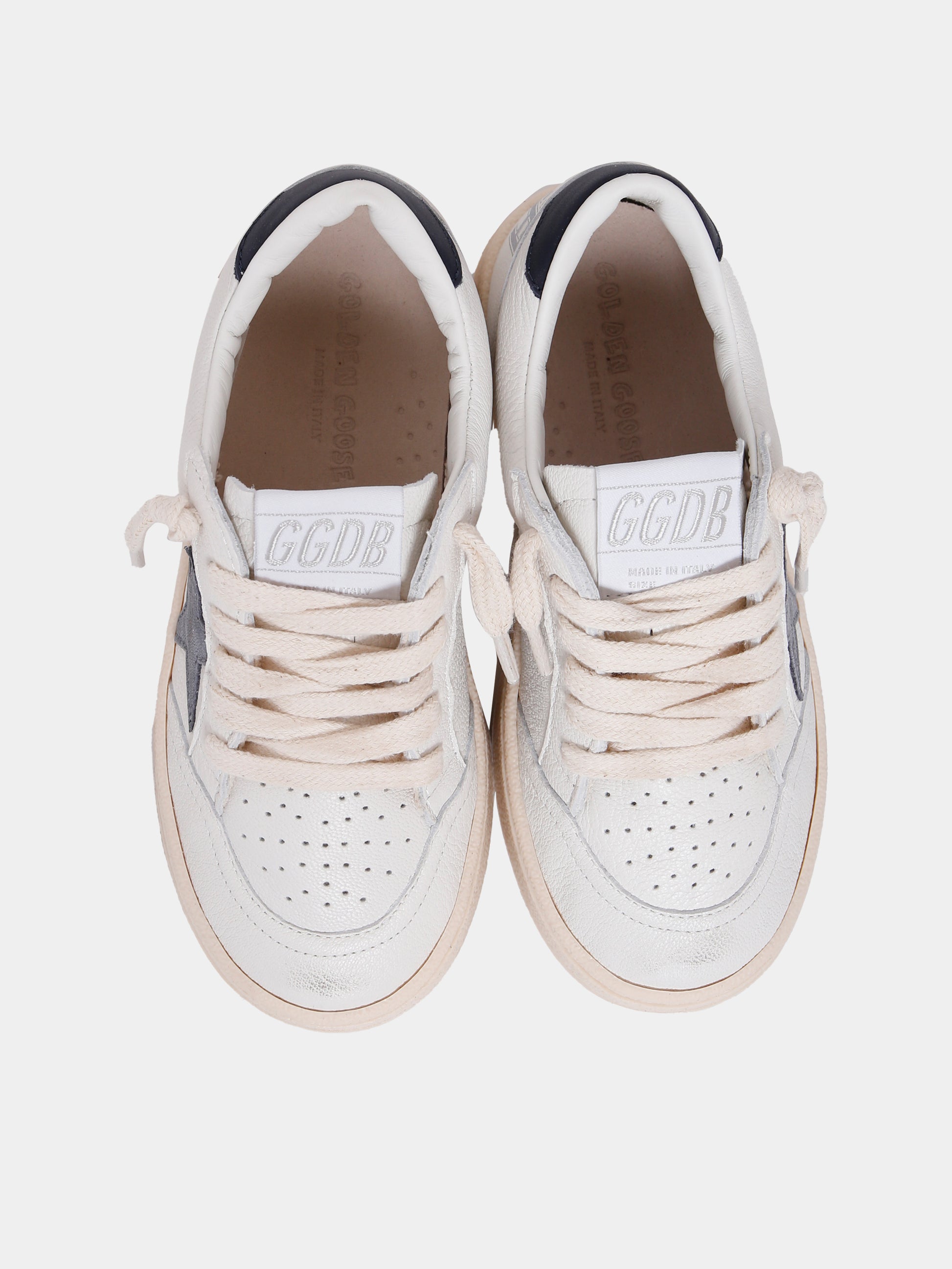 Sneakers Ball Star bianche per bambino con stella,Golden Goose,GJF00439 F007454 82479