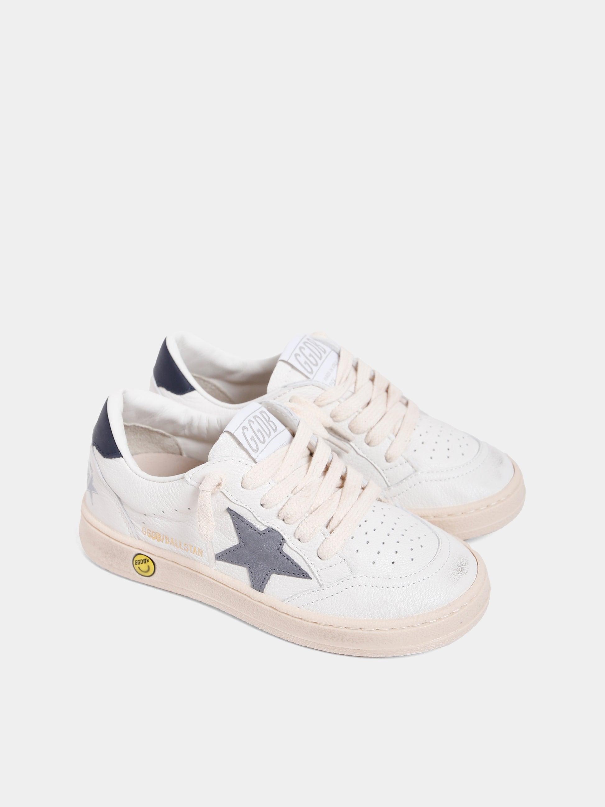 Sneakers Ball Star bianche per bambino con stella,Golden Goose,GJF00439 F007454 82479