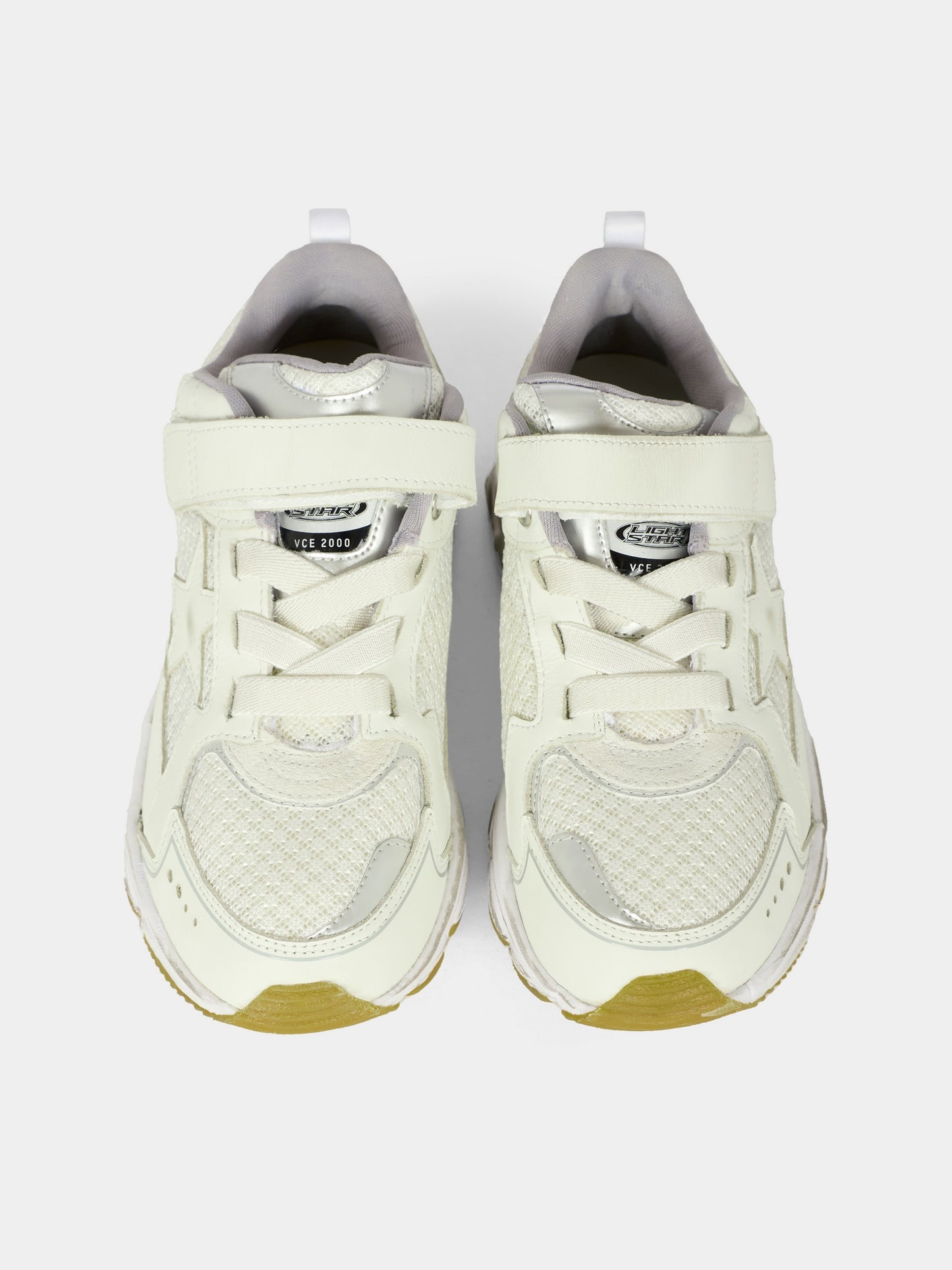 Sneakers Lightstar bianche per bambini con stella,Golden Goose,GYF00724 F007611 10565