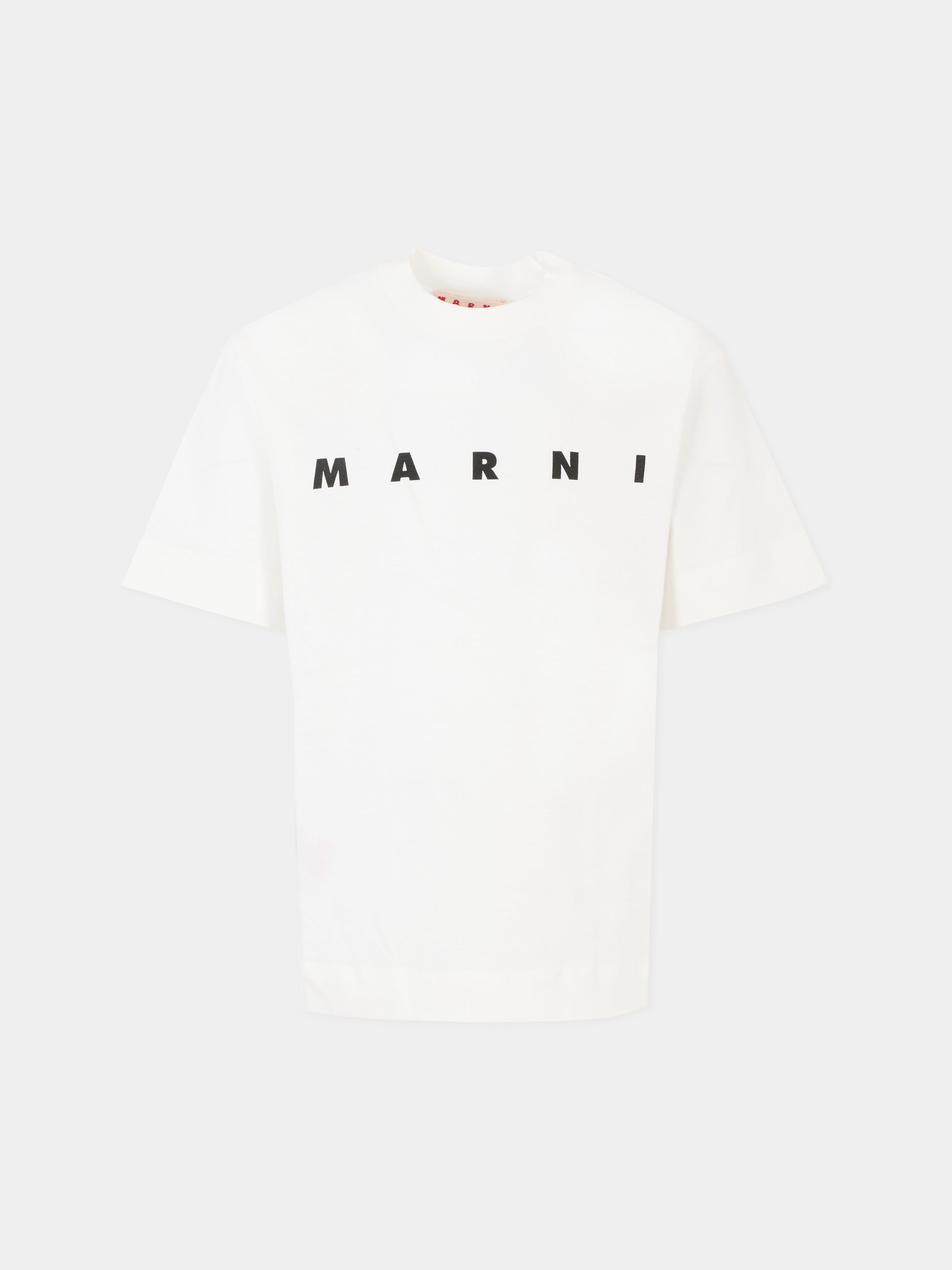 T-shirt bianca per bambini con logo nero,Marni Kids,M002MV M00RF 0M114