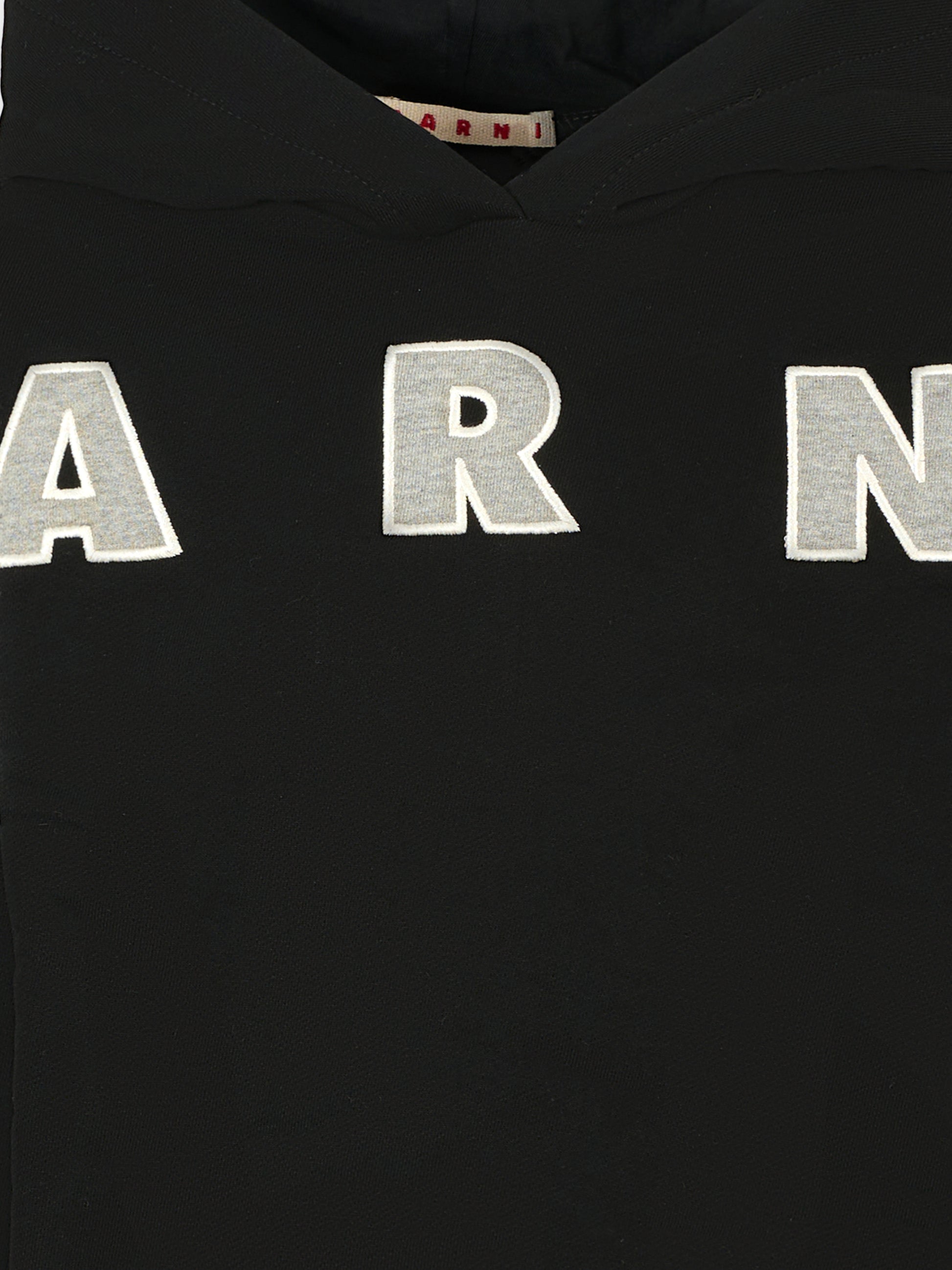 Felpa nera per bambini con logo,Marni Kids,M01266 M00V0 0M90D