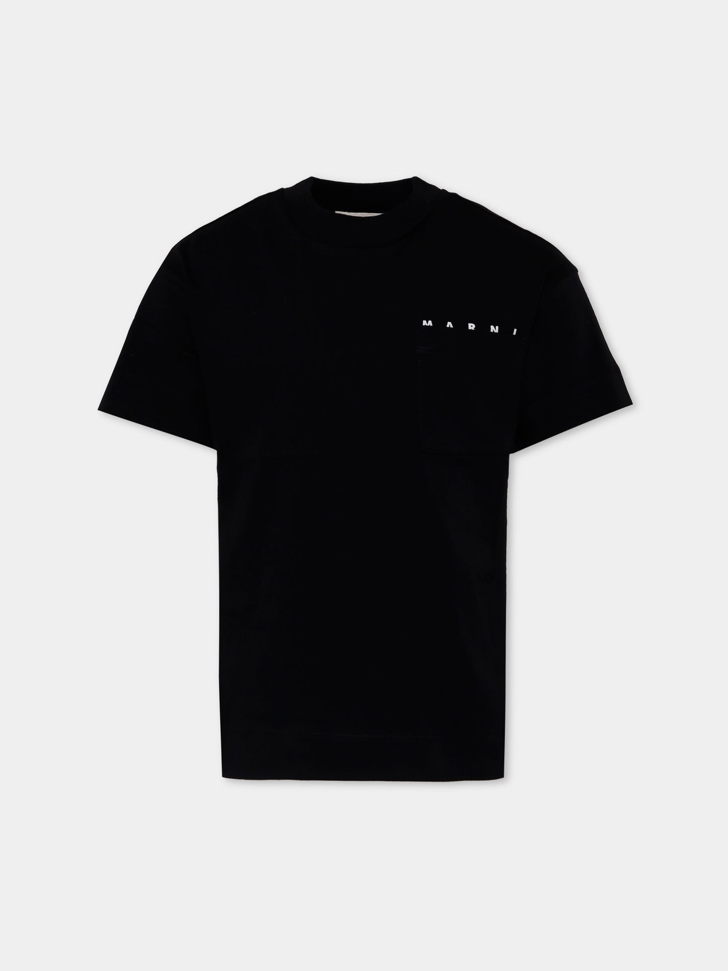 T-shirt nera per bambini con logo,Marni Kids,M01415 M00RF 0M900