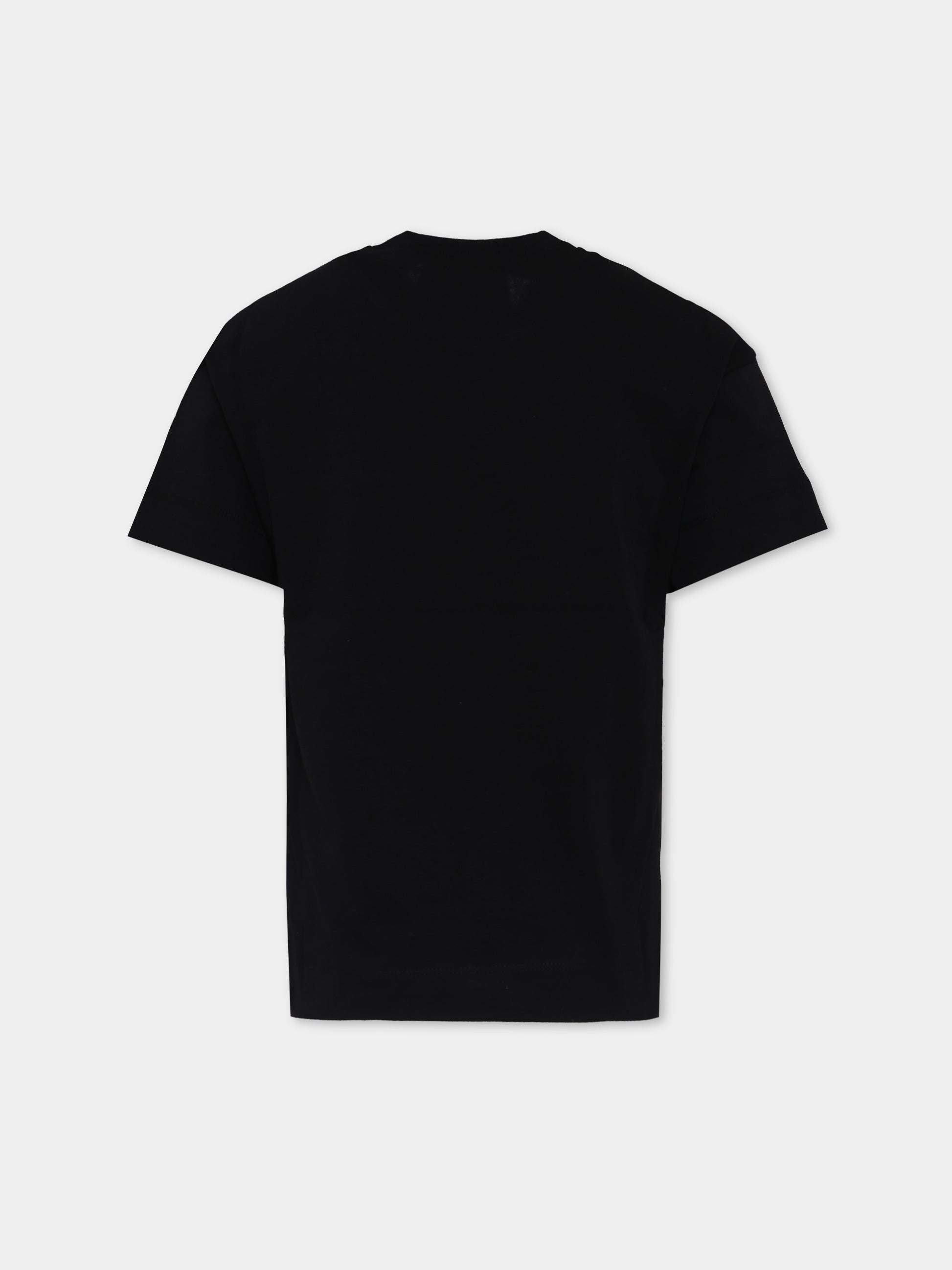 T-shirt nera per bambini con logo,Marni Kids,M01415 M00RF 0M900