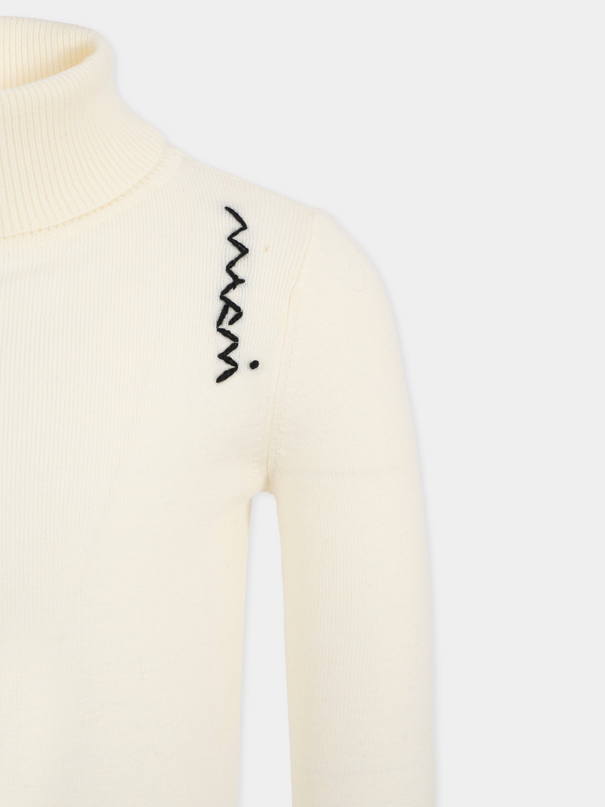 Dolcevita bianco per bambina con logo,Marni Kids,M01497 M00W9 0M114