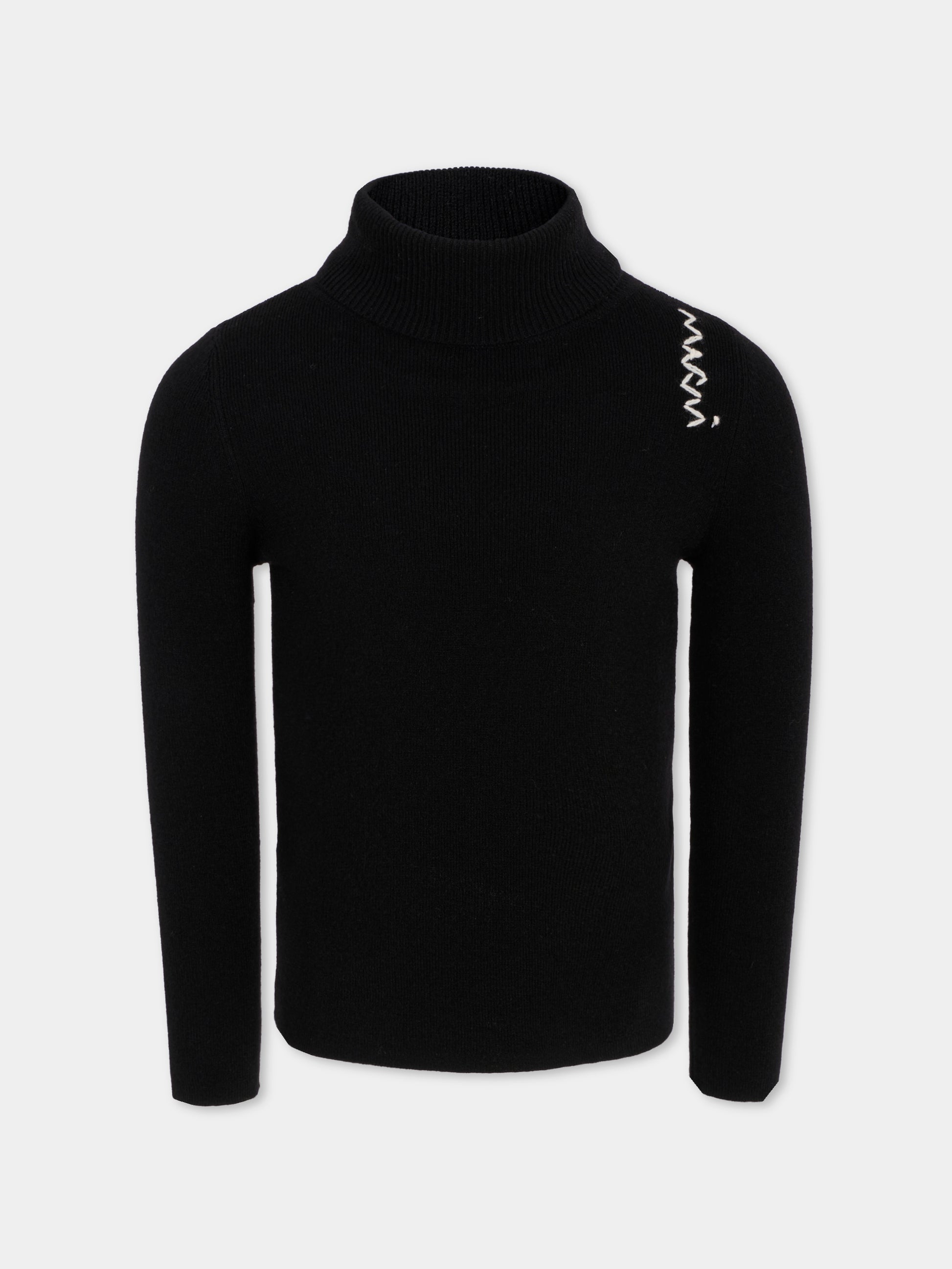 Dolcevita nero per bambina con logo,Marni Kids,M01497 M00W9 0M900