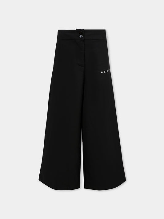 Pantaloni neri per bambina con logo,Marni Kids,M01504 M00W3 0M900