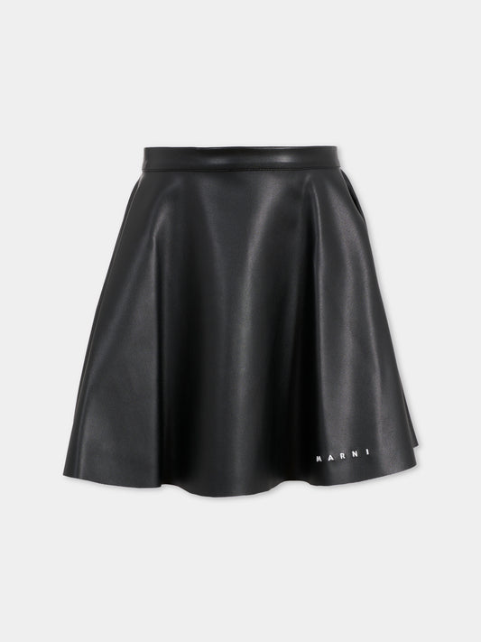 Gonna nera per bambina con logo,Marni Kids,M01508 M00W2 0M900