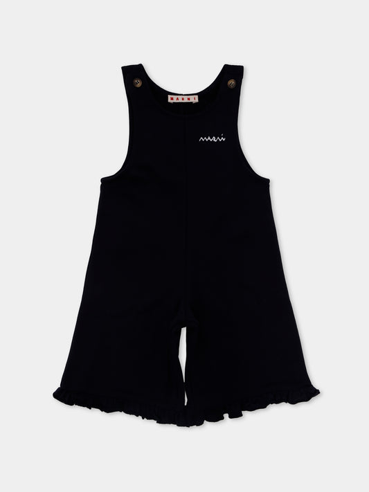 Salopette blu per neonata con logo,Marni Kids,M01524 M00V0 0M857